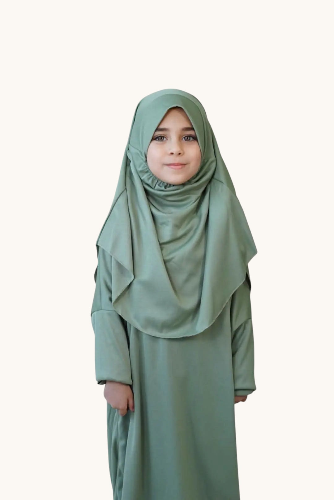 Kinder Gebetskleidung Jersey in Olivgrün von Losyana.Shop, weicher Stoff, bequeme Passform, ideal für religiöse Anlässe.