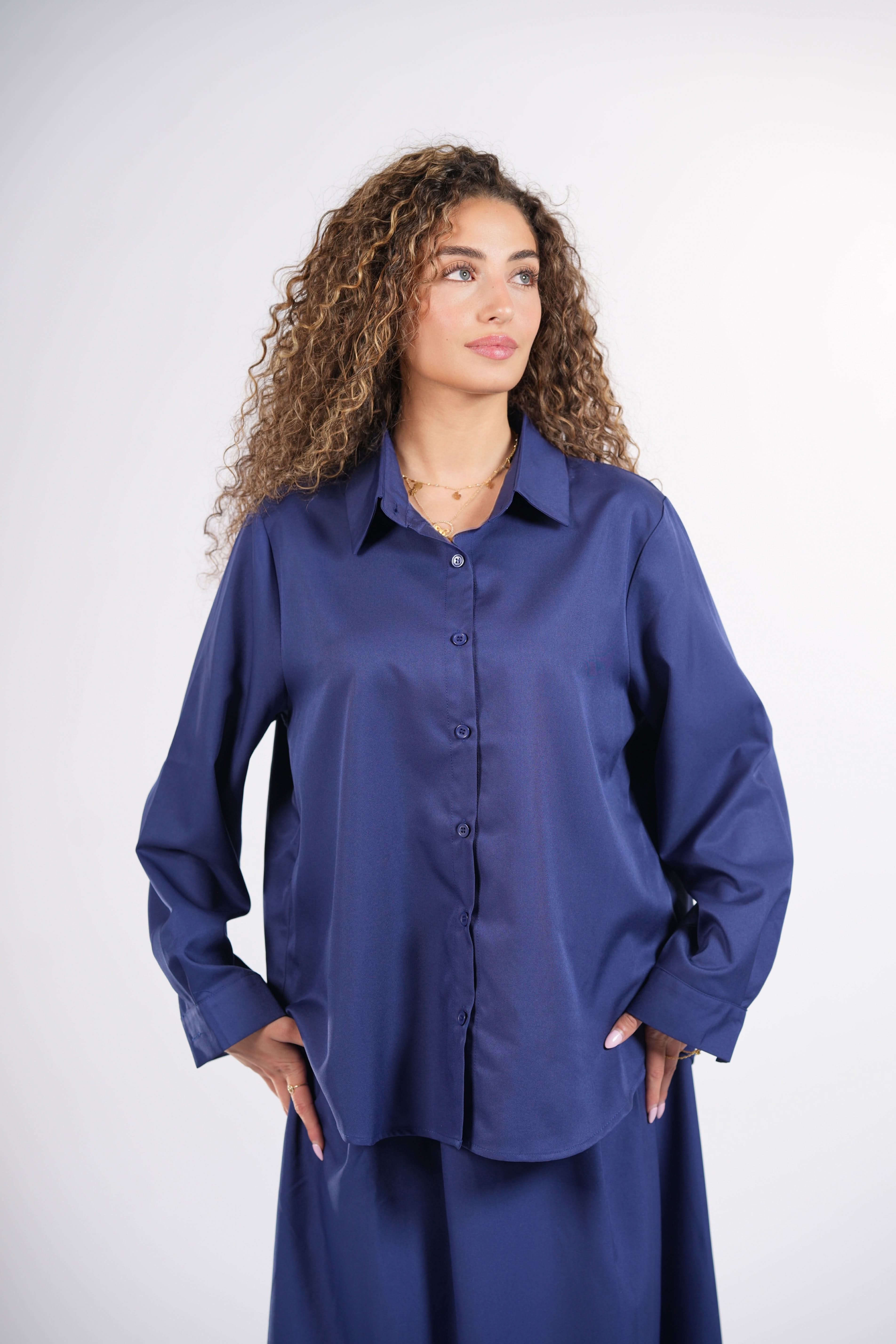 timeless blouse - navy - Losyana.Shop