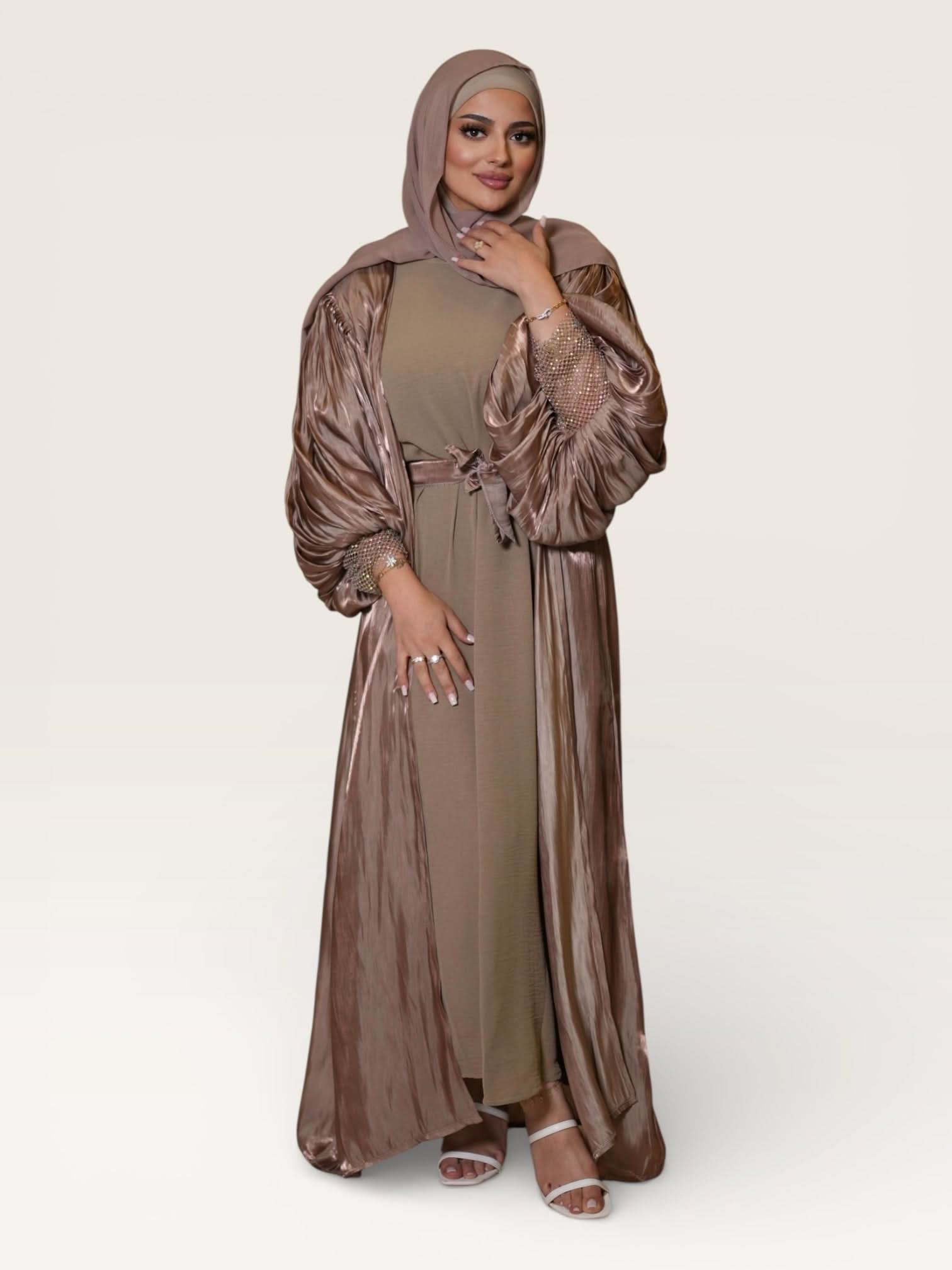 Abaya de Dubaï - beige doré