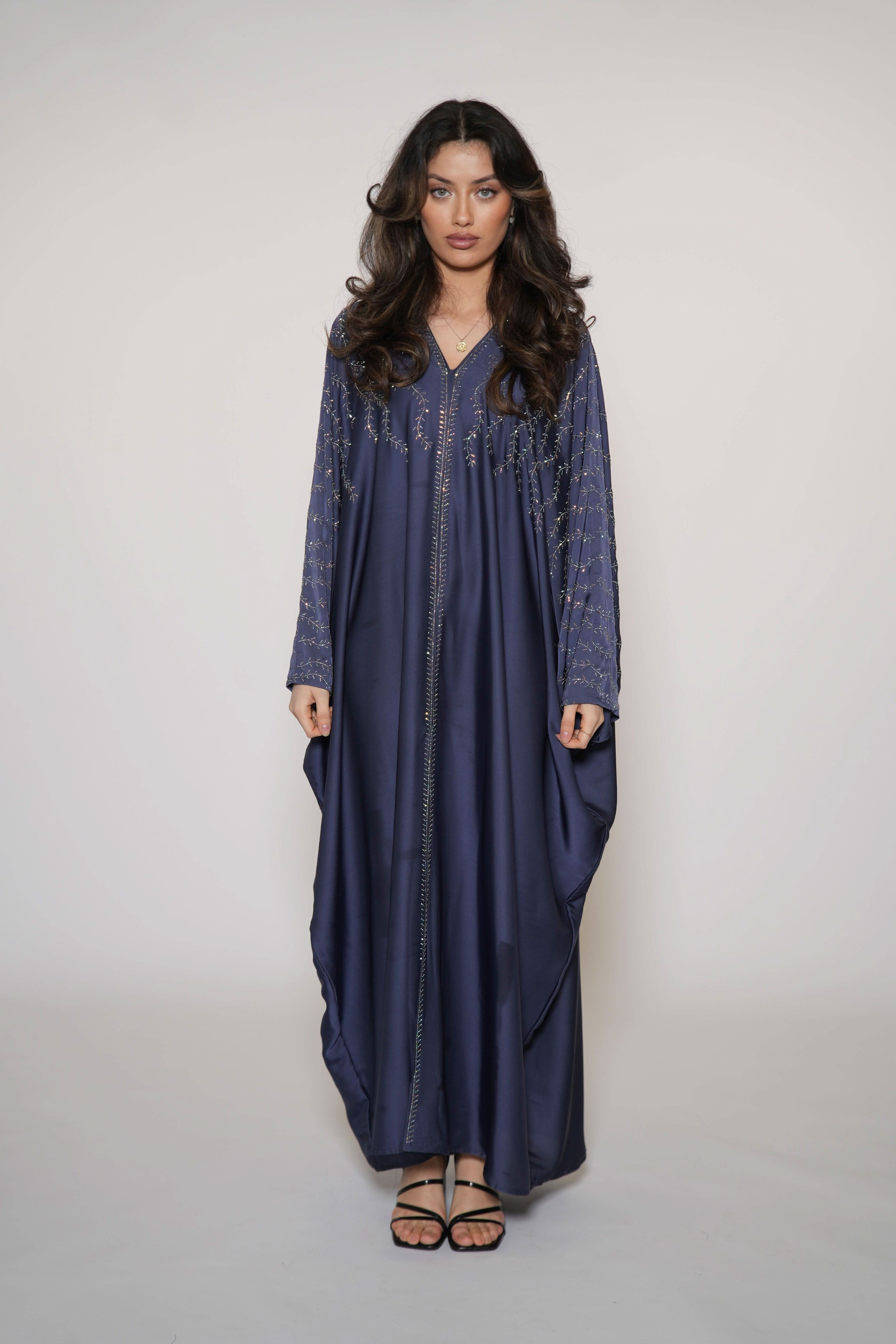 Glitter Abaya - royal blue - Losyana.Shop
