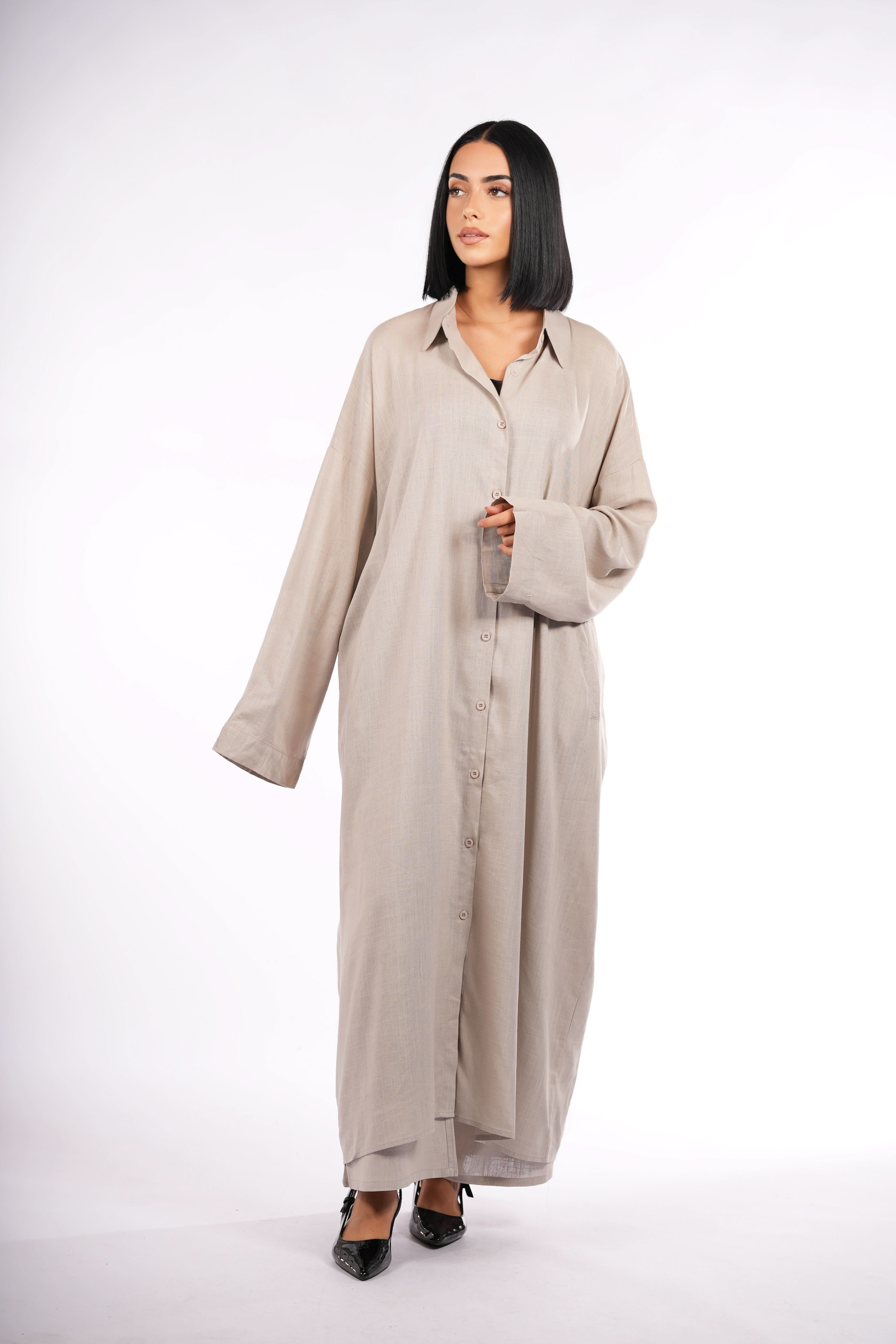 PALMA LINEN SET - COSTA CREAM - Losyana.Shop