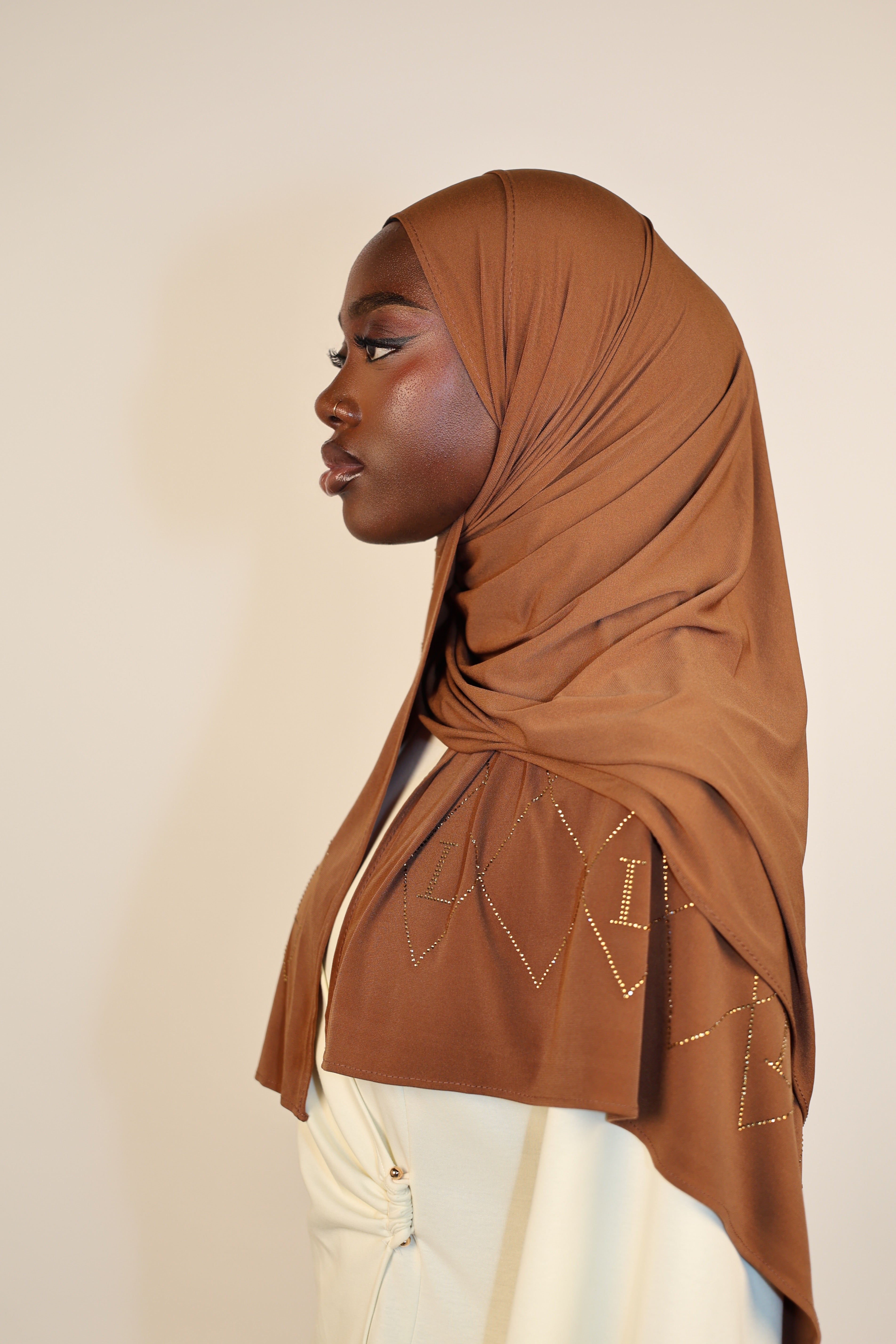 Premium Jersey Strass “L” - bronze
