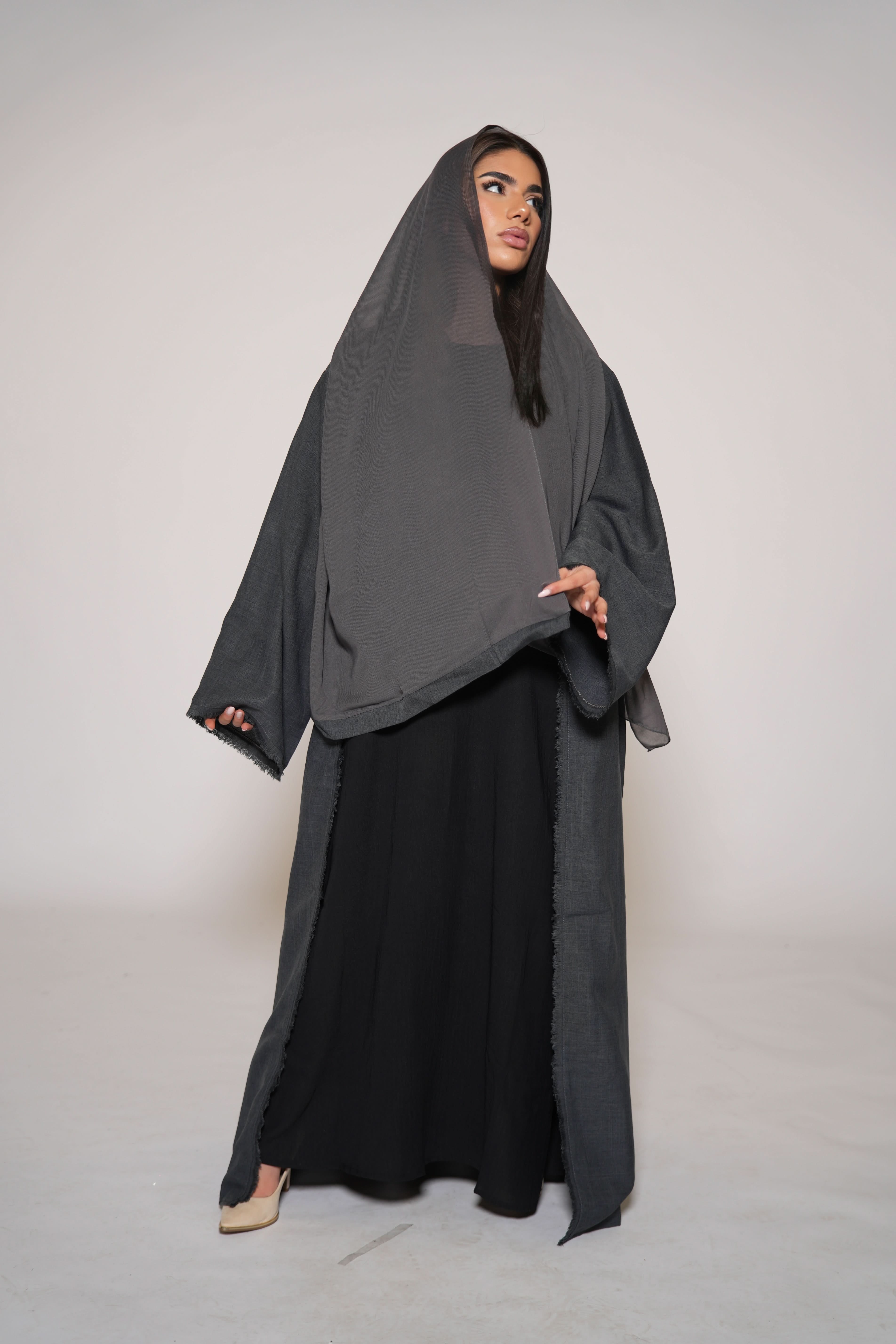 DXB Linen Set - dark grey - Losyana.Shop