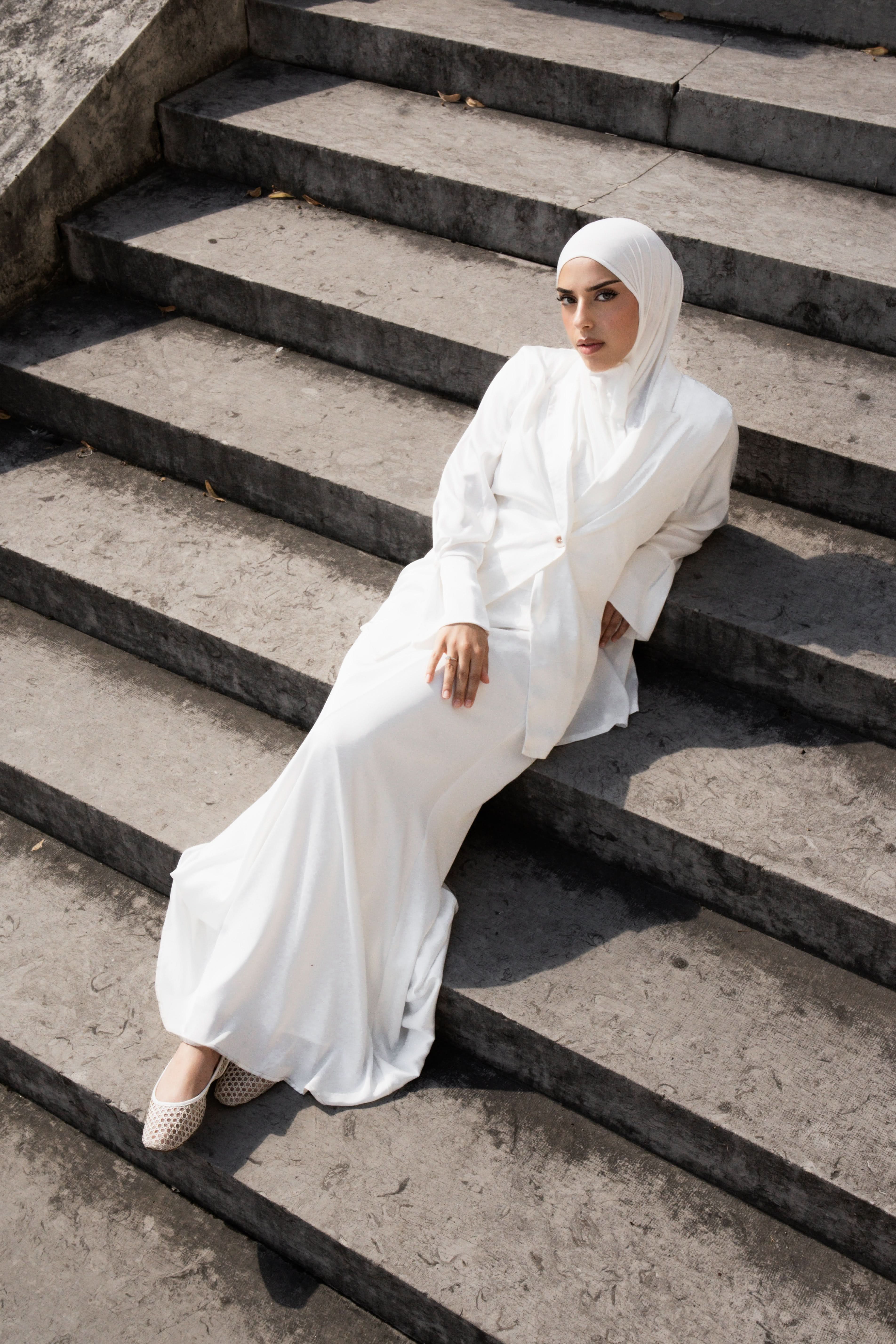 satin silk cardigan - white - Losyana.Shop