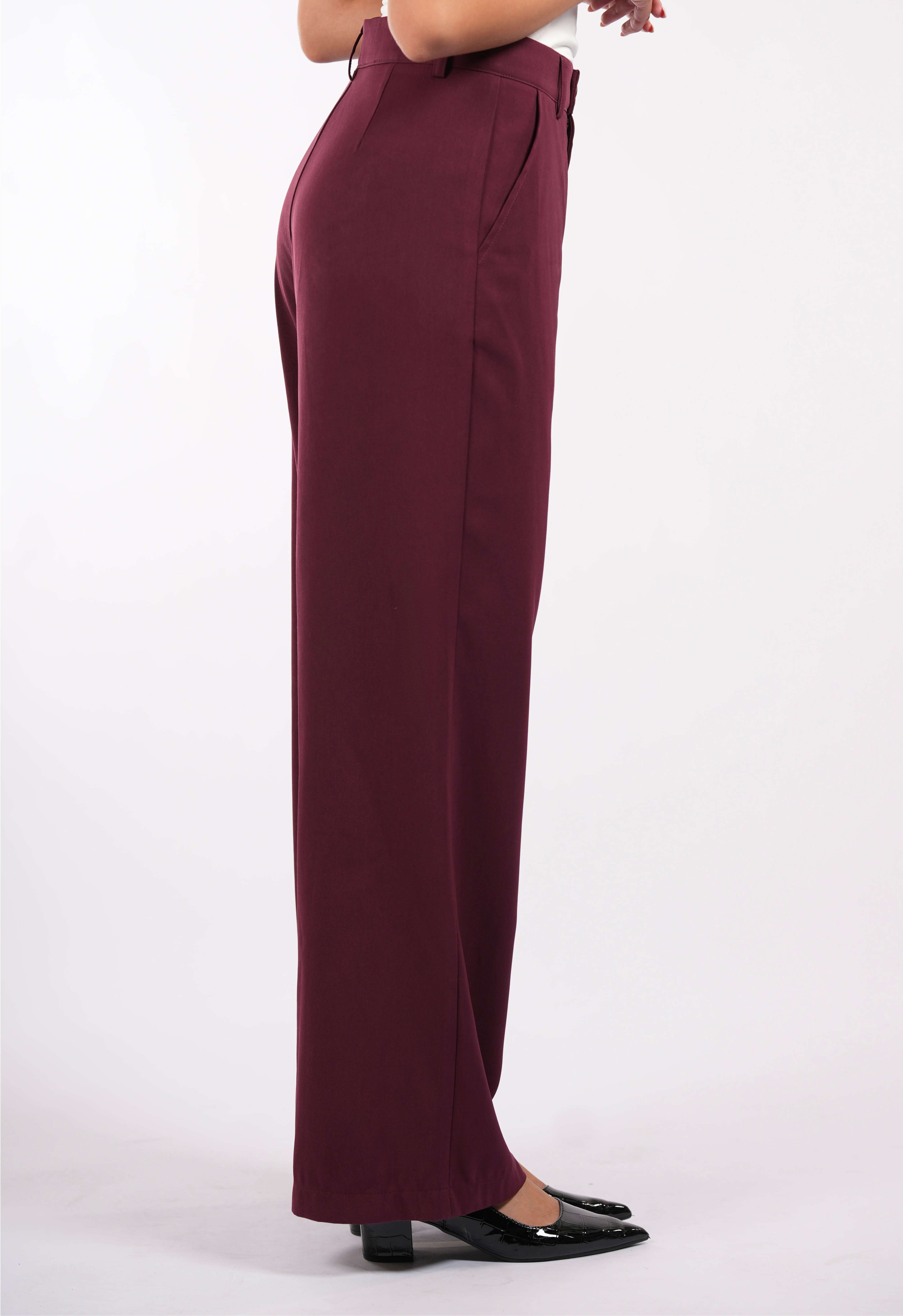the noble pants - burgundy - Losyana.Shop