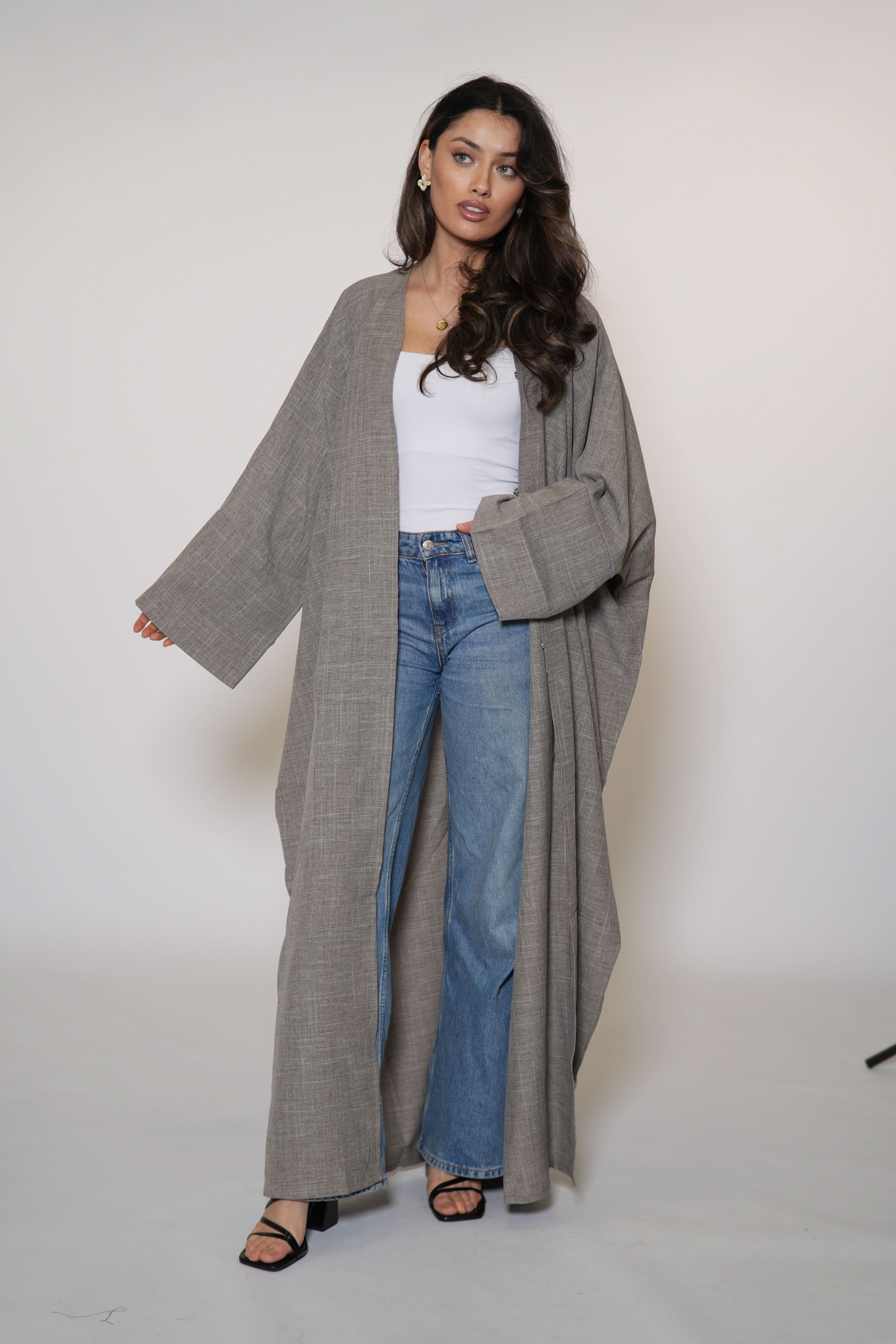 Linen Abaya/Kimono - venge - Losyana.Shop