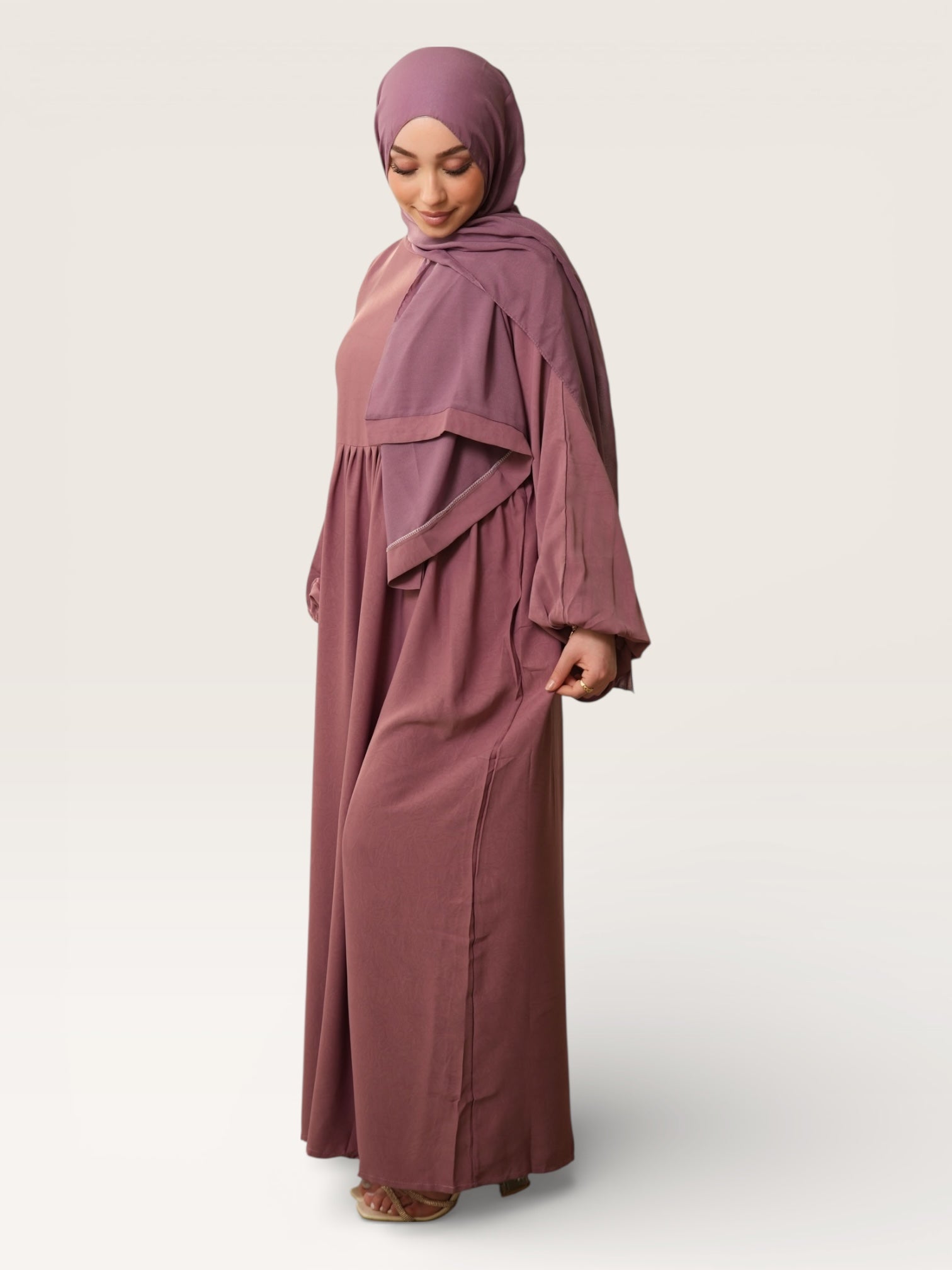 abaya ballon - rose foncé