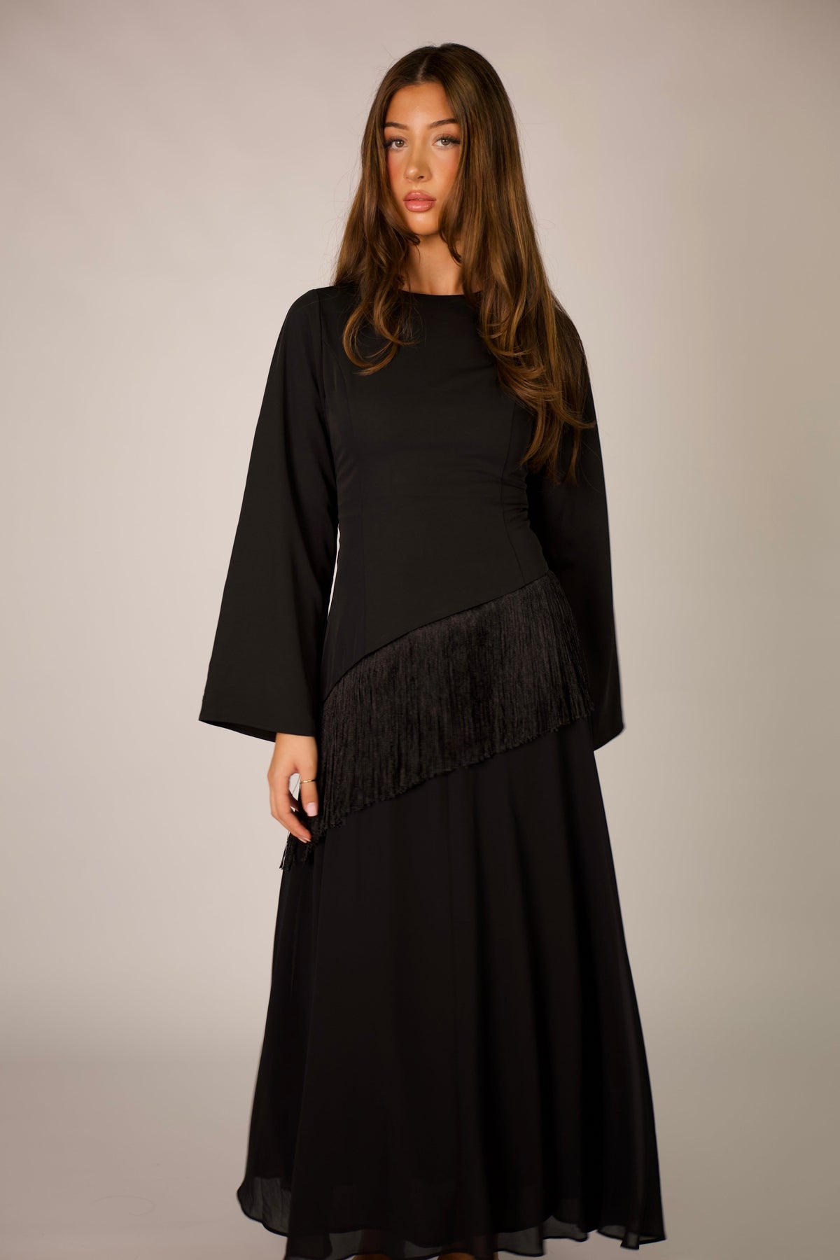 Corset Kleid mit Fransen