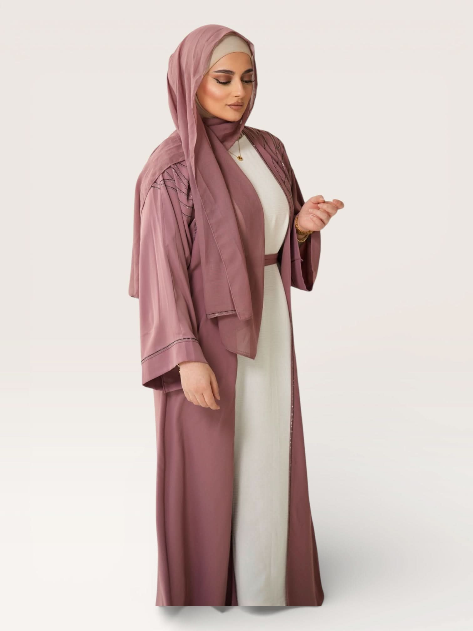 emirate abaya - pink - Losyana.Shop