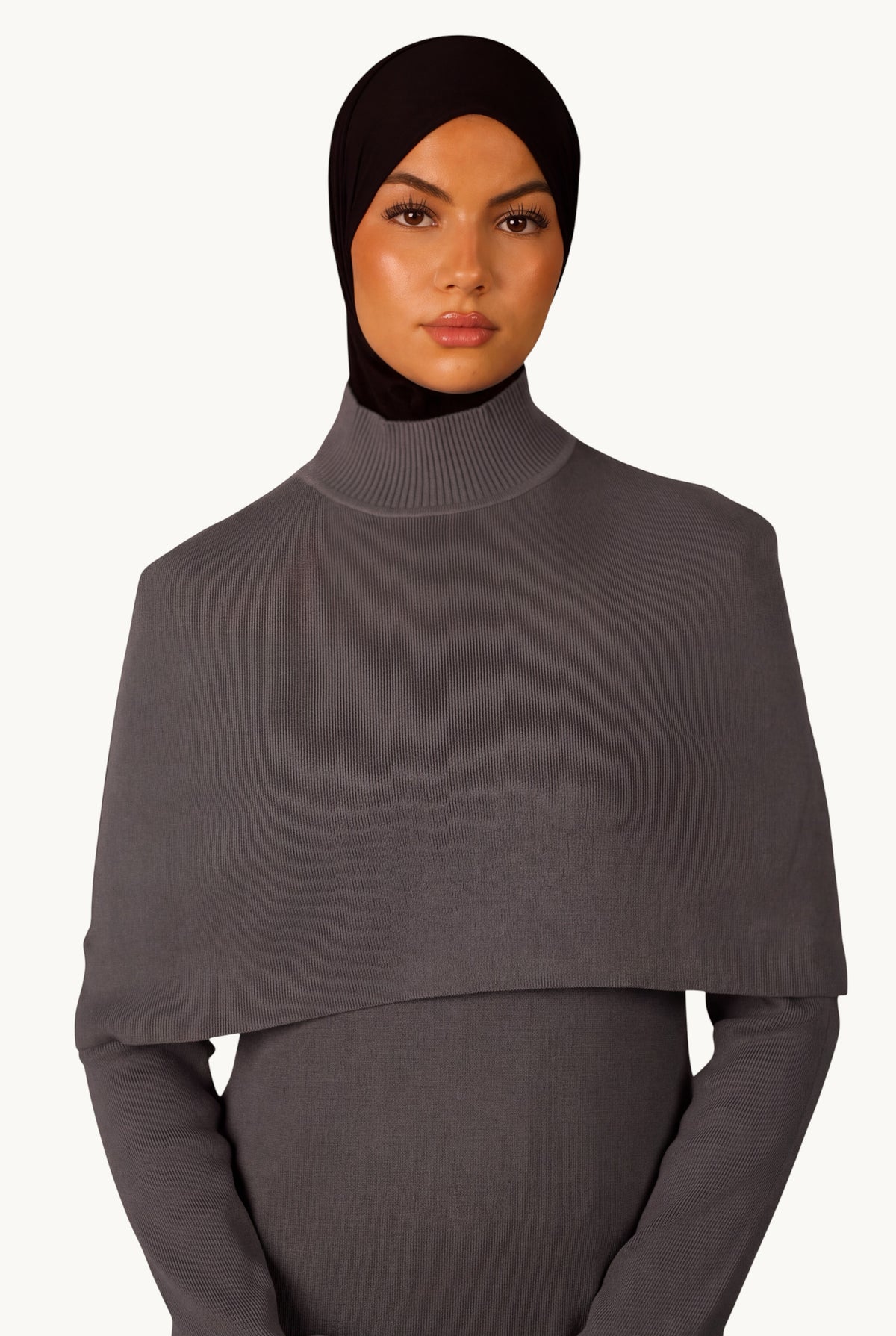 Cape Strickkleid - grey