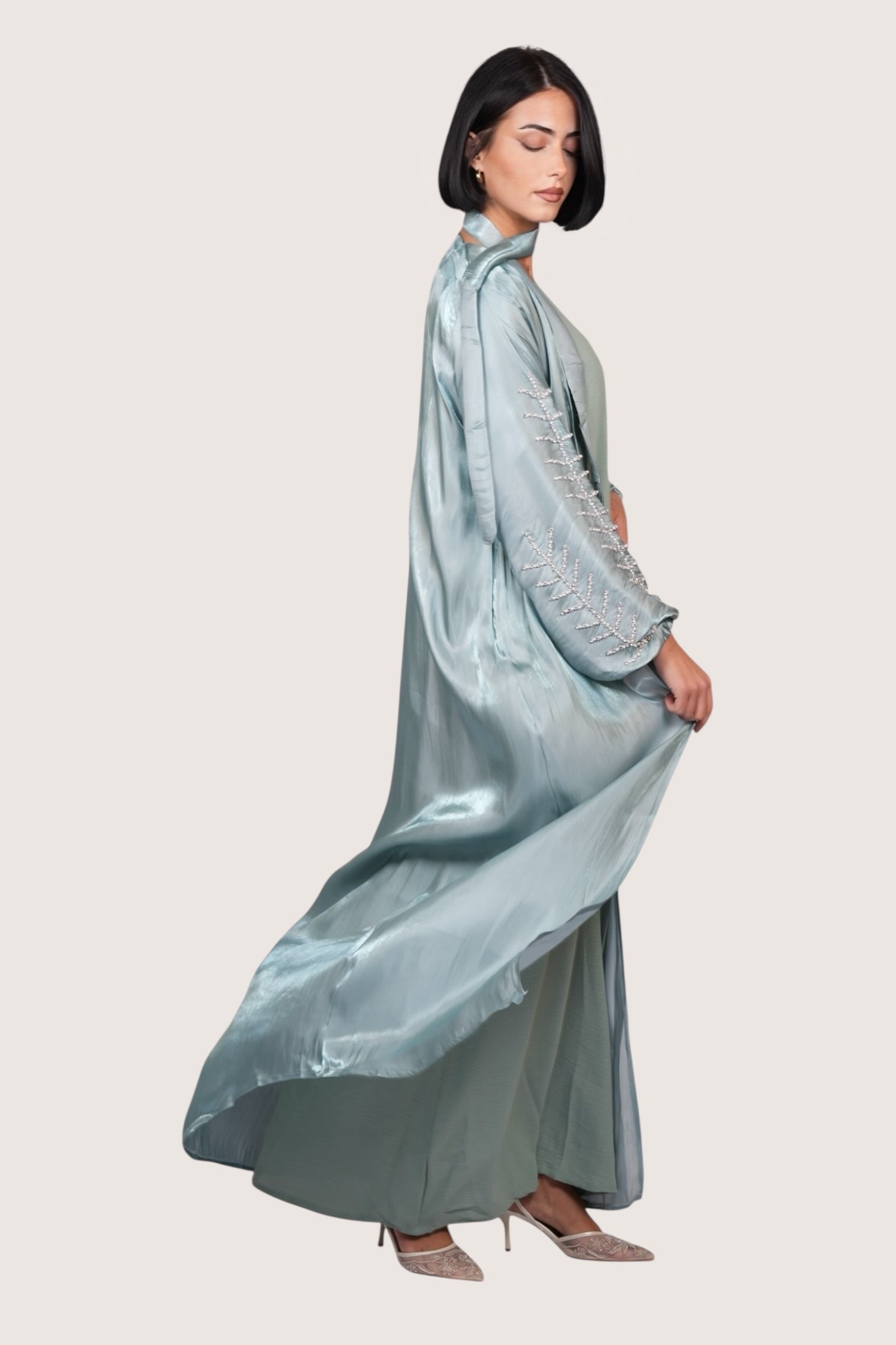 Pearl Abaya - light blue