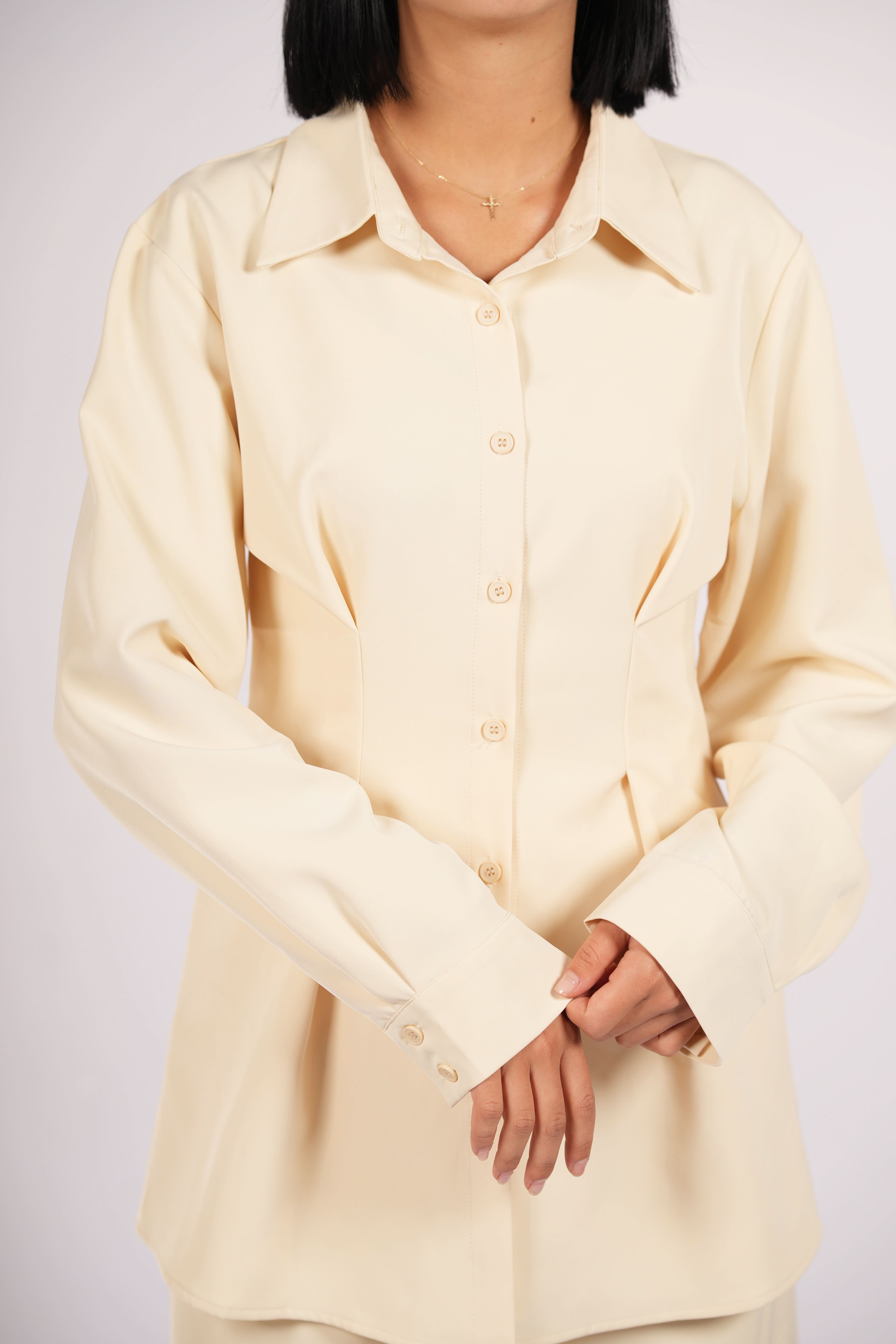 corset blouse - butter yellow - Losyana.Shop