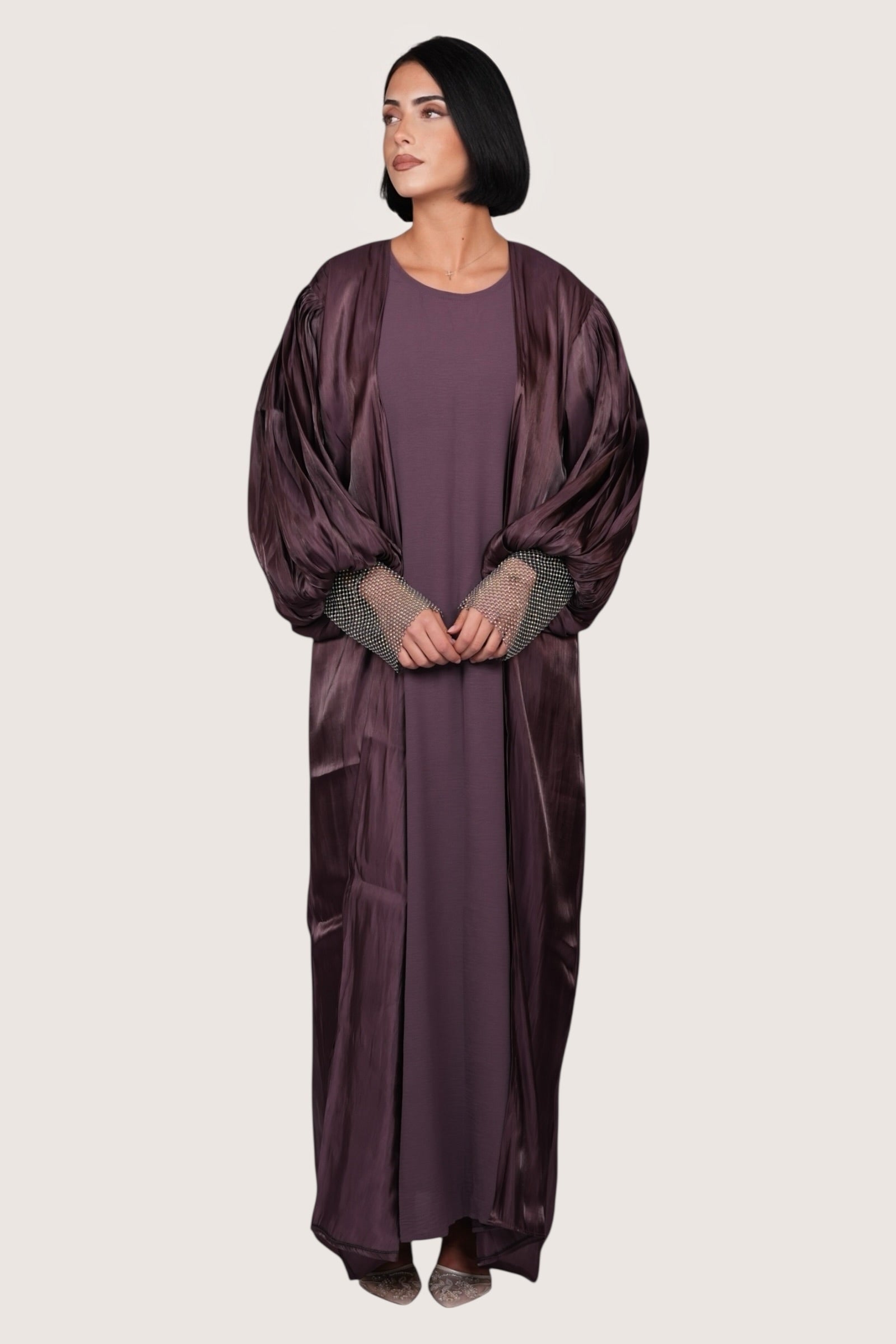 Ballon Abaya - eggplant