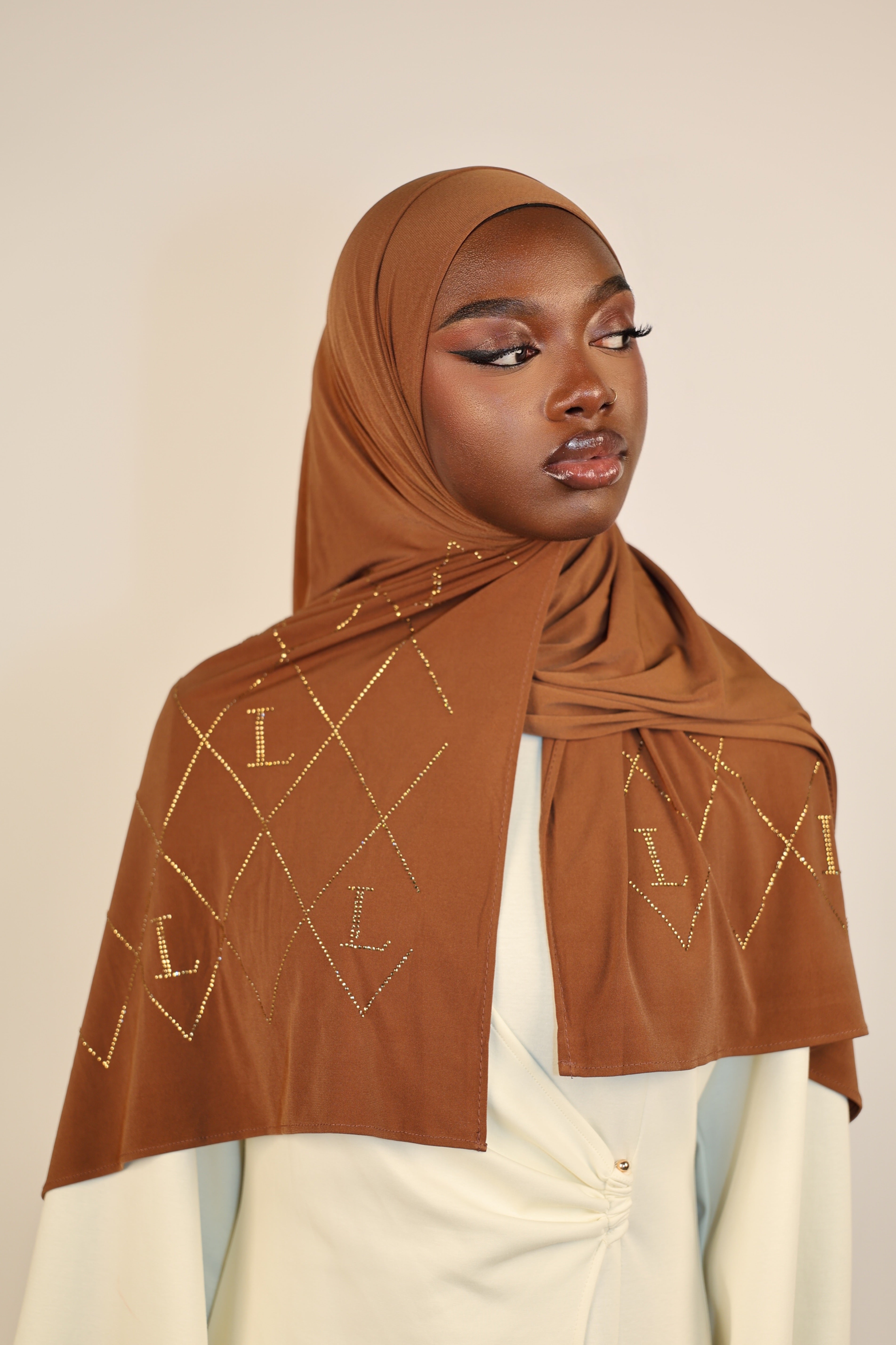 Premium Jersey Strass “L” - bronze