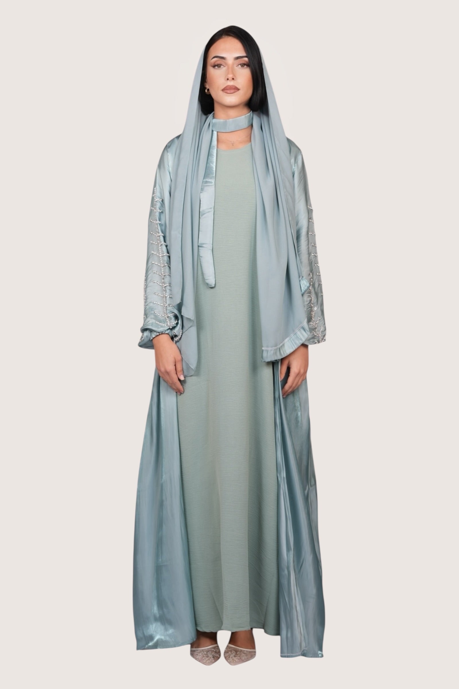 Pearl Abaya - light blue