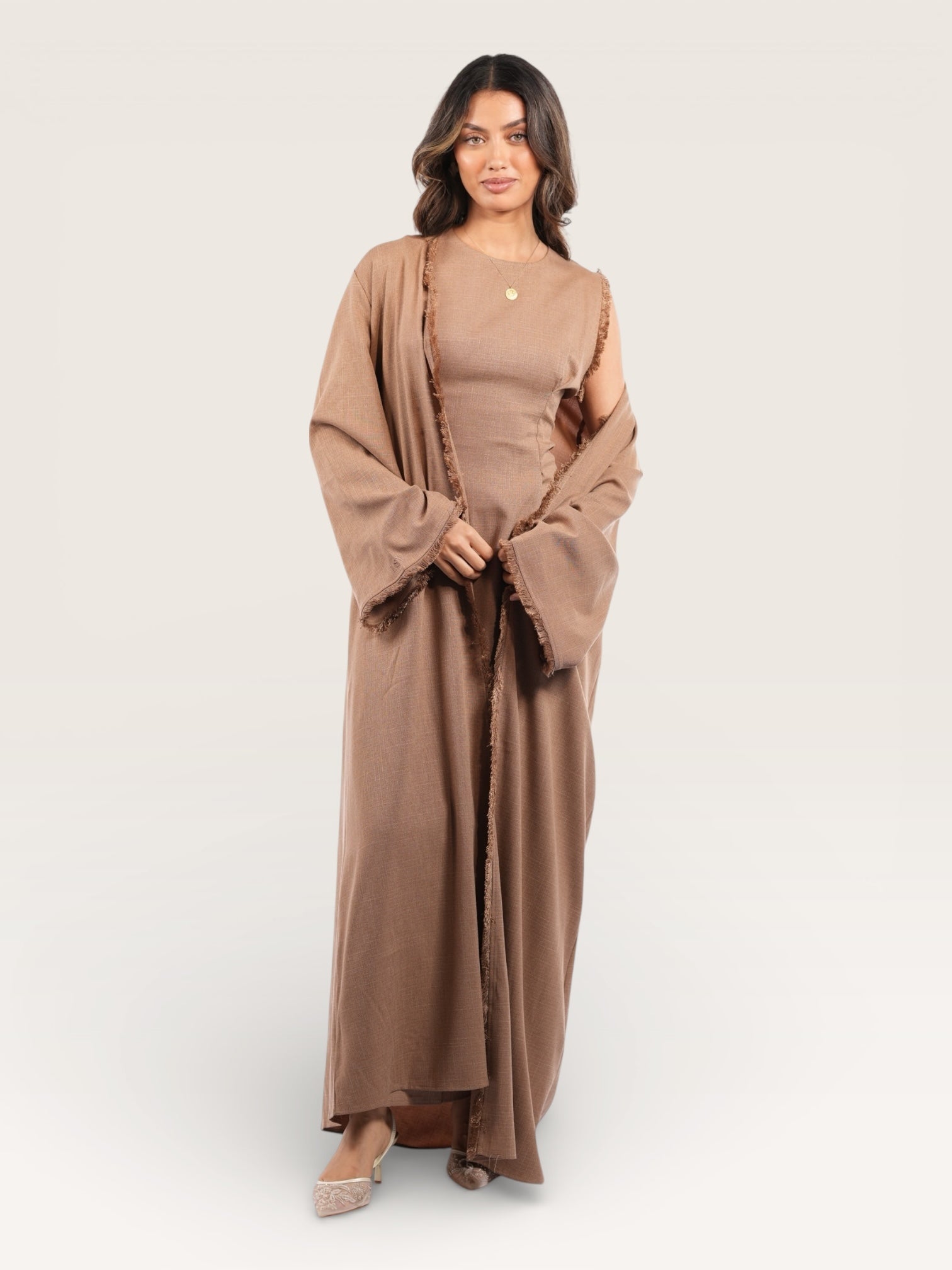 vienna corset &amp; kimono - brown mousse