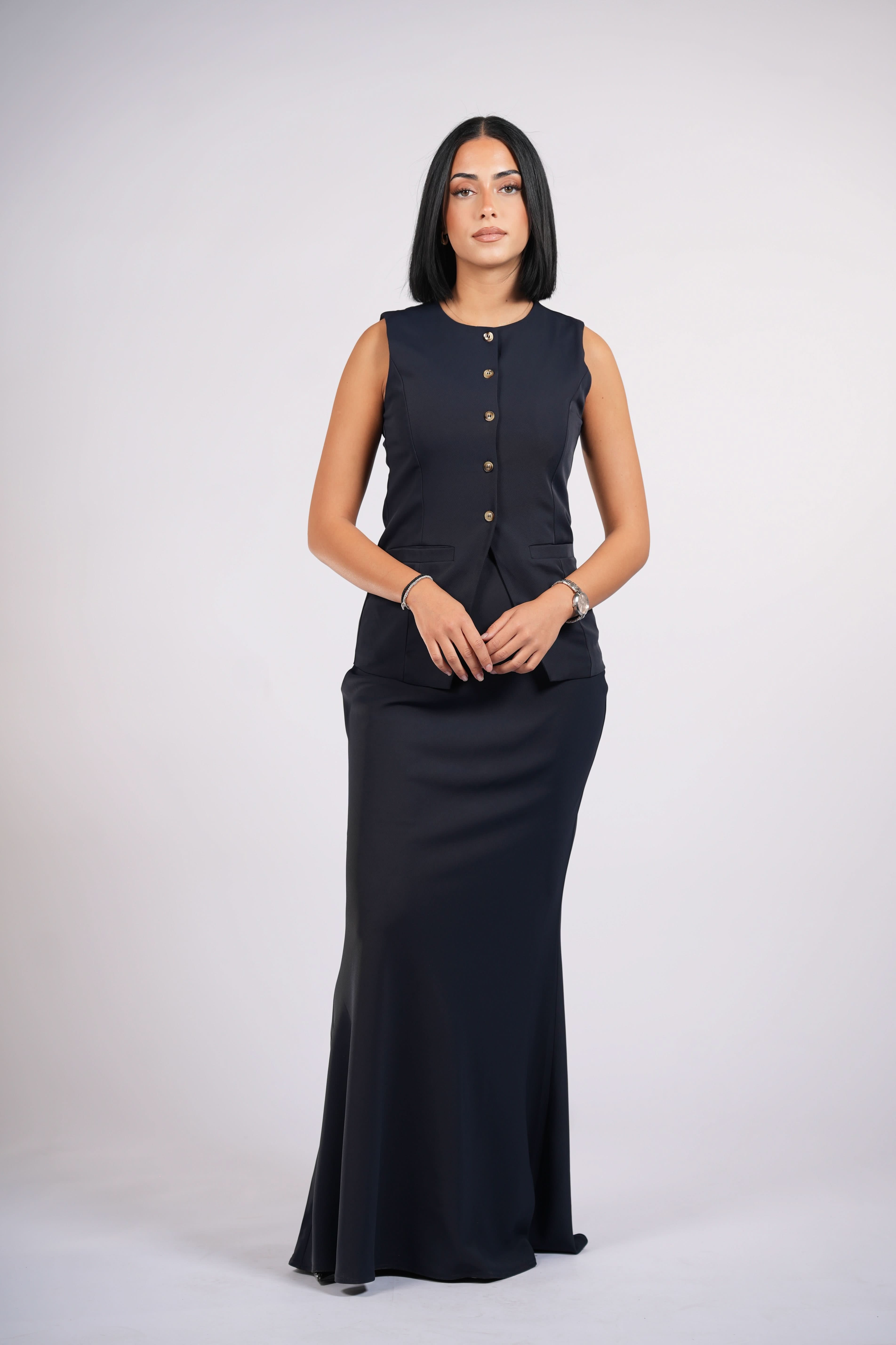 old vienna vest - navy - Losyana.Shop