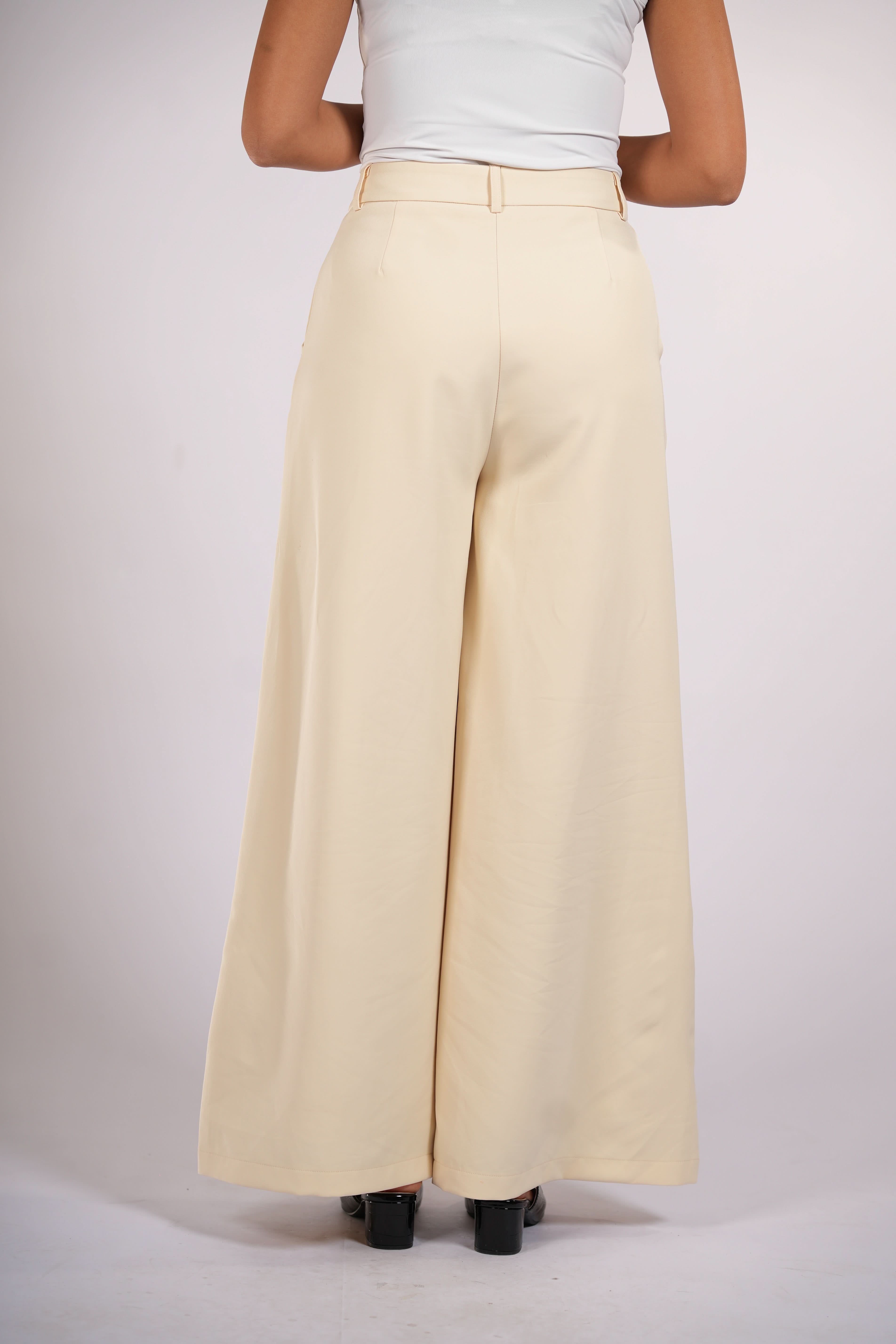 wide leg pants - butter yellow - Losyana.Shop