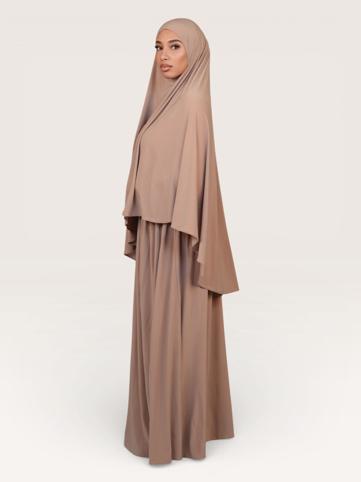 premium khimar set - beige - Losyana.Shop