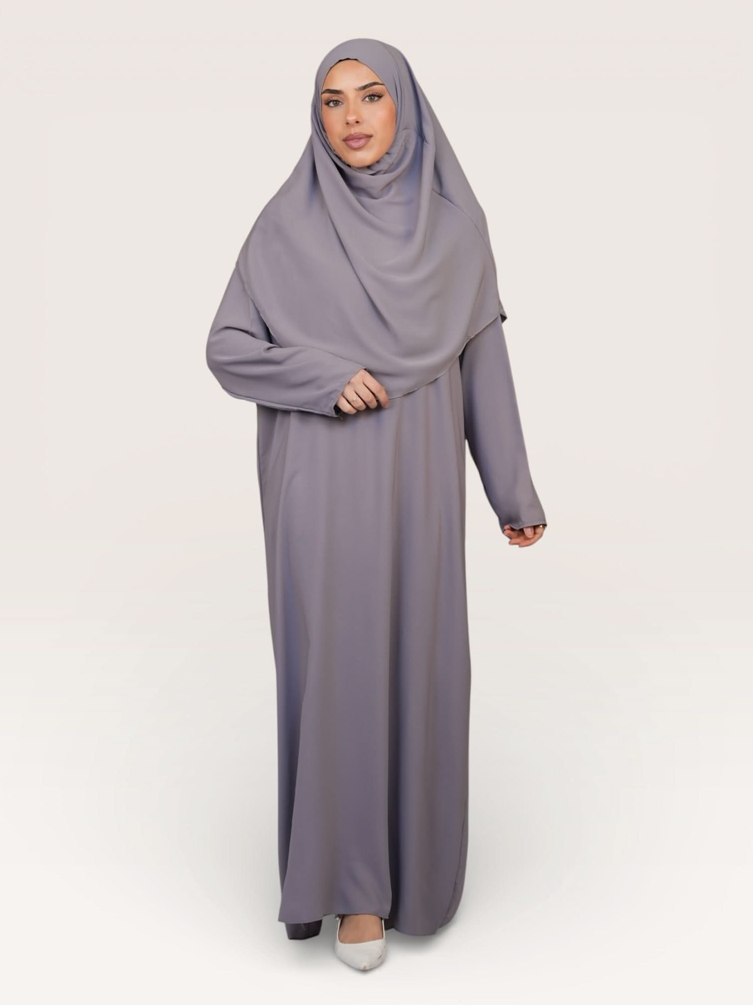 prayer dress medina - grey - Losyana.Shop