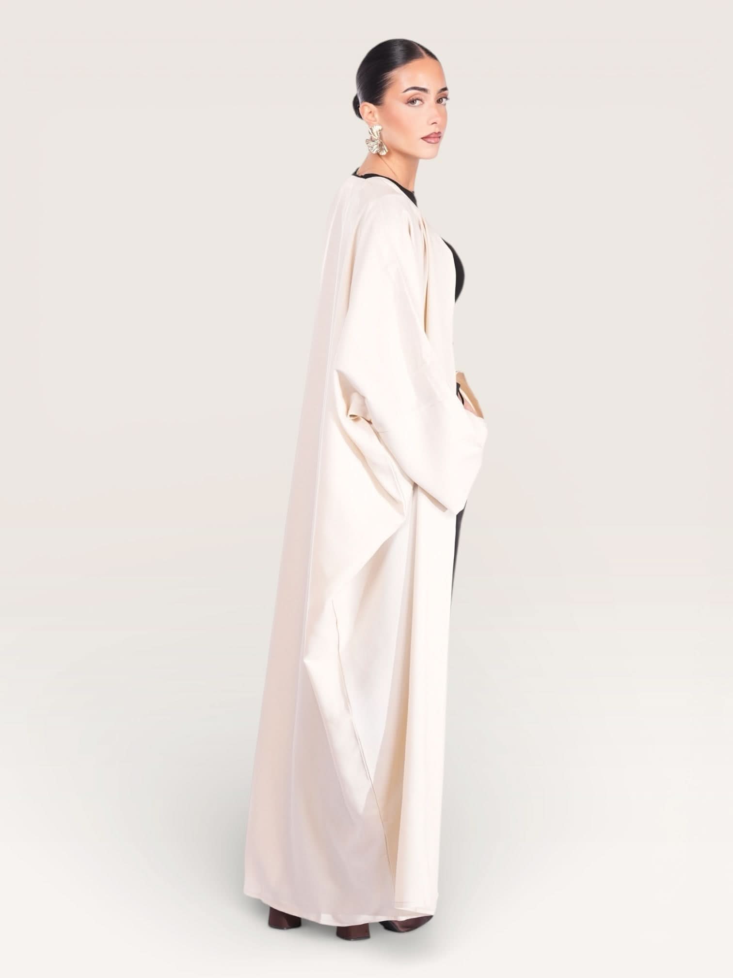 linen abaya/kimono - beige - Losyana.Shop