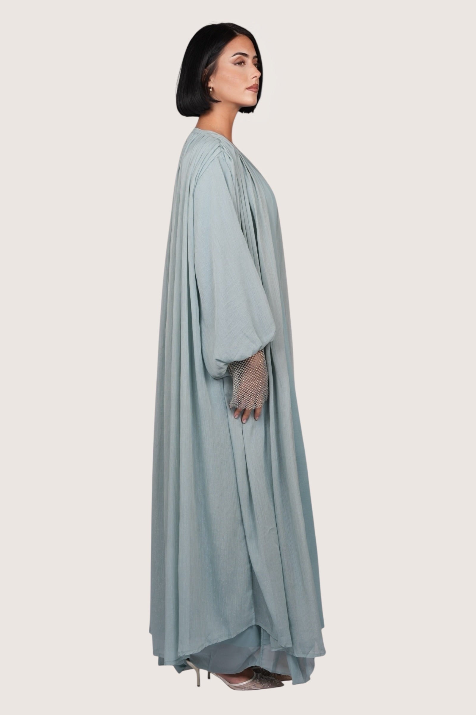 Shimmer Abaya - light blue