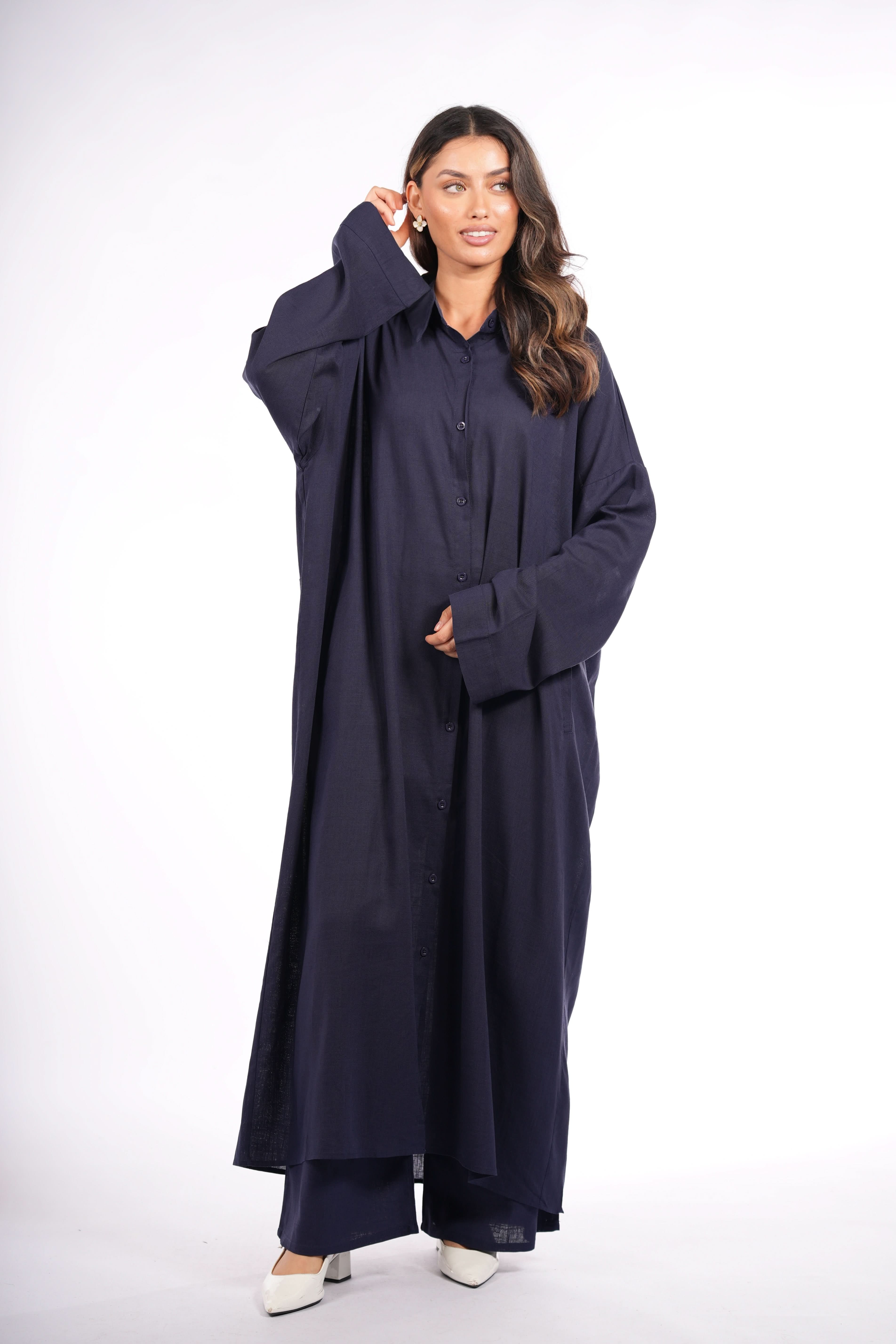 PALMA LINEN SET - NAVY - Losyana.Shop