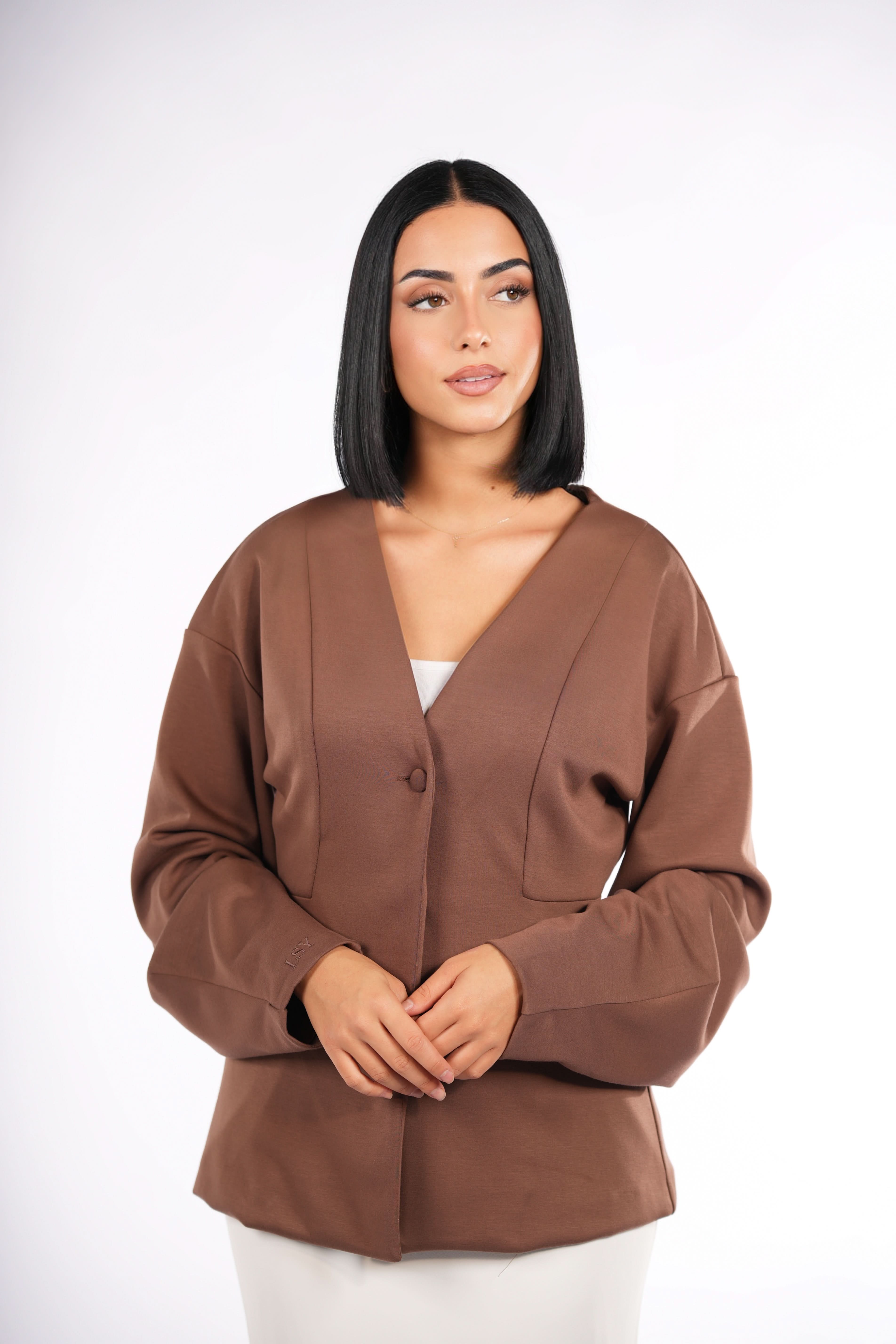opera blazer - nude brown - Losyana.Shop