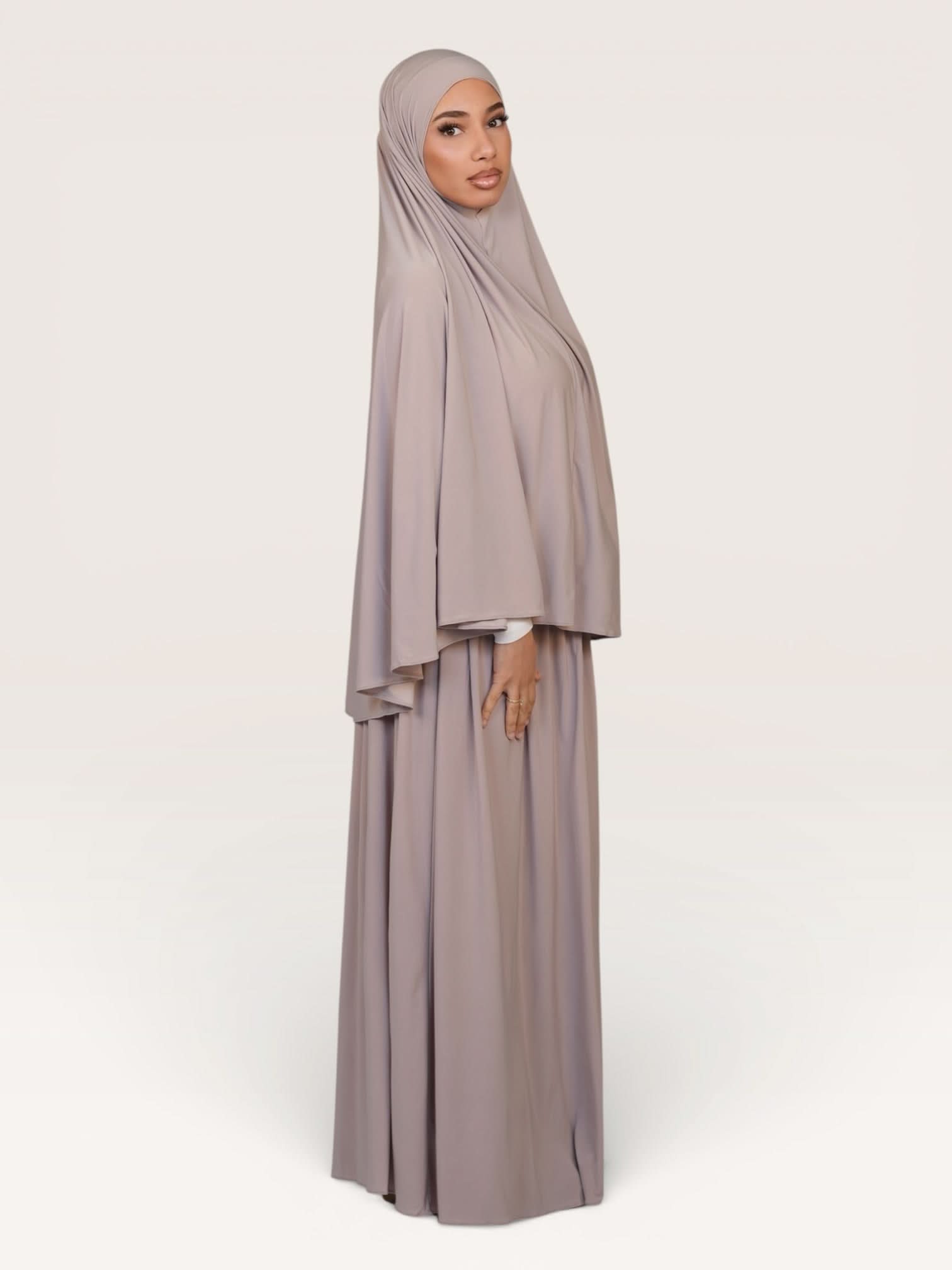 premium khimar set - costa cream - Losyana.Shop