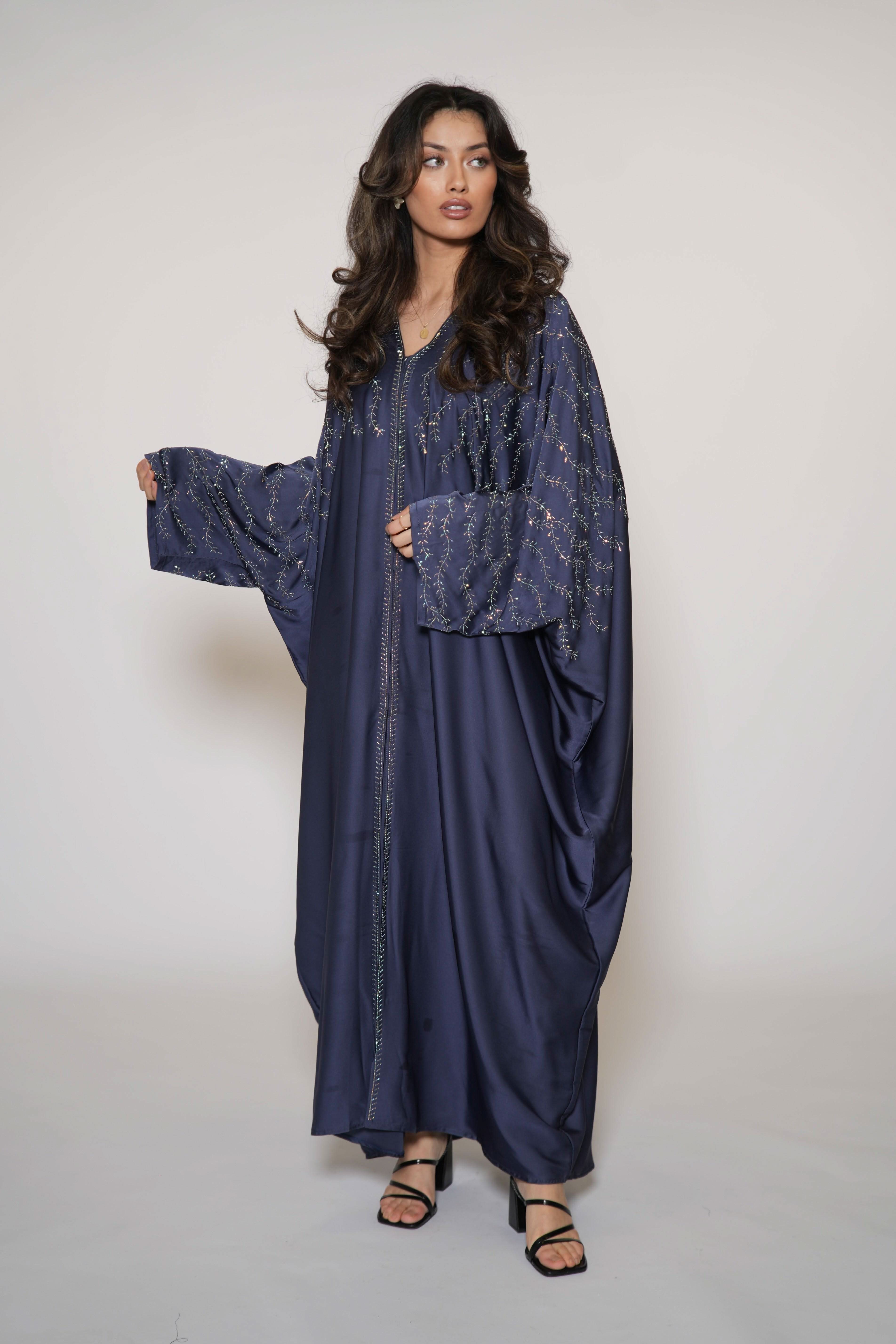 Glitter Abaya - royal blue - Losyana.Shop