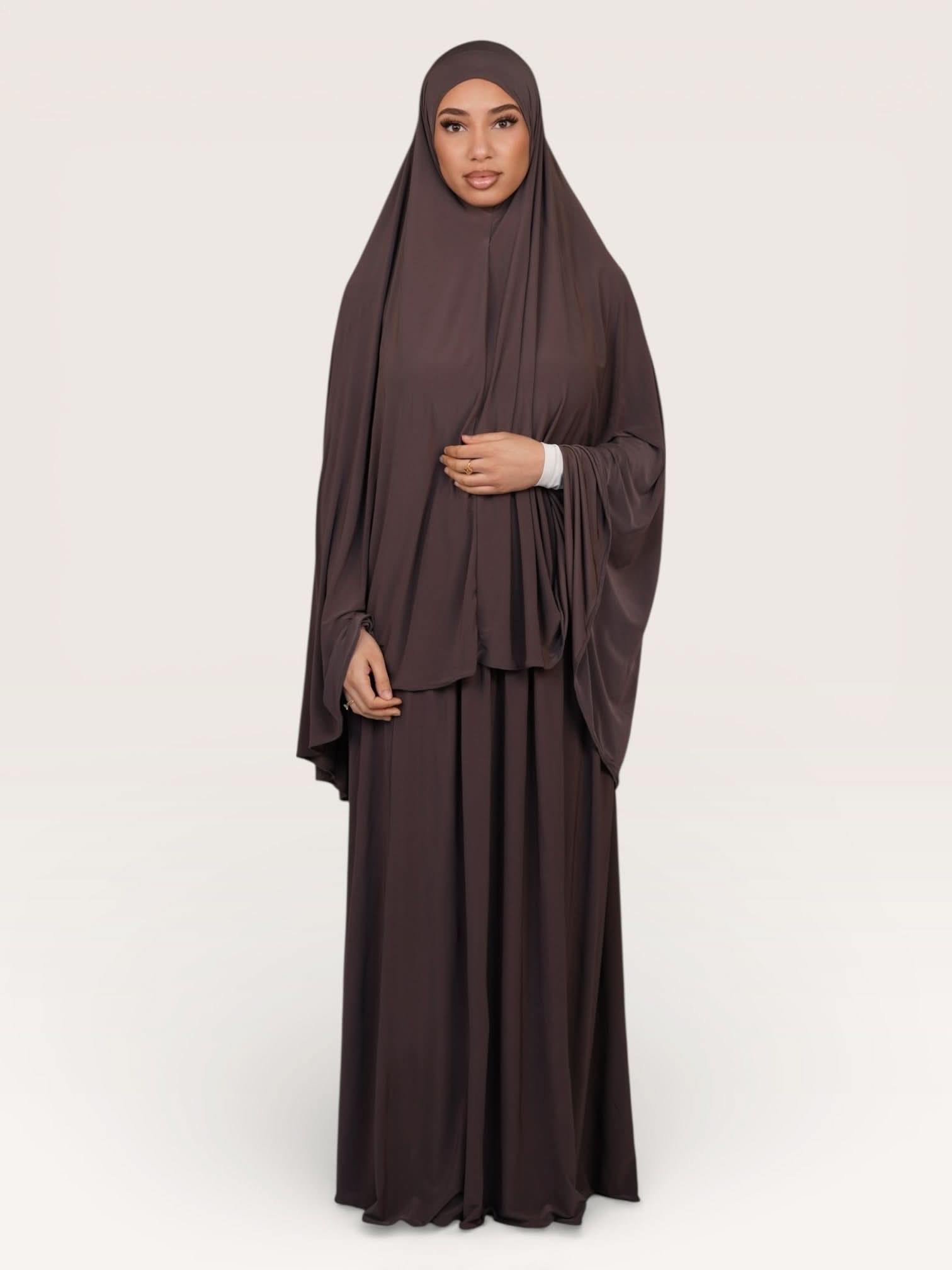 premium khimar set - espresso - Losyana.Shop
