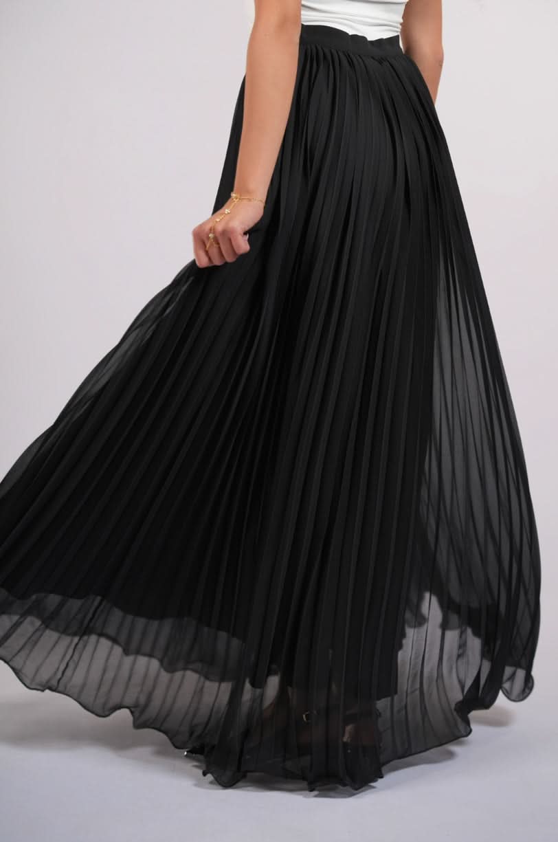 plisse skirt - black - Losyana.Shop