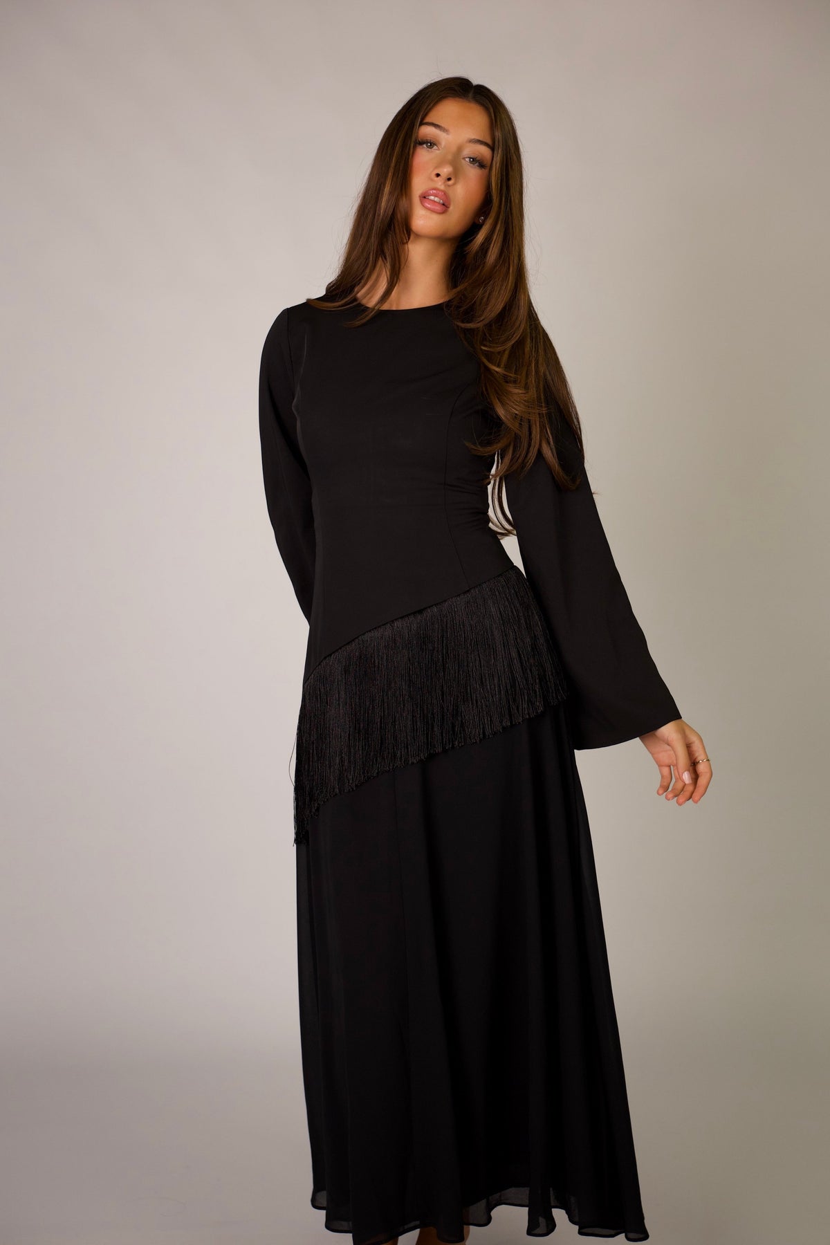 Corset Kleid mit Fransen
