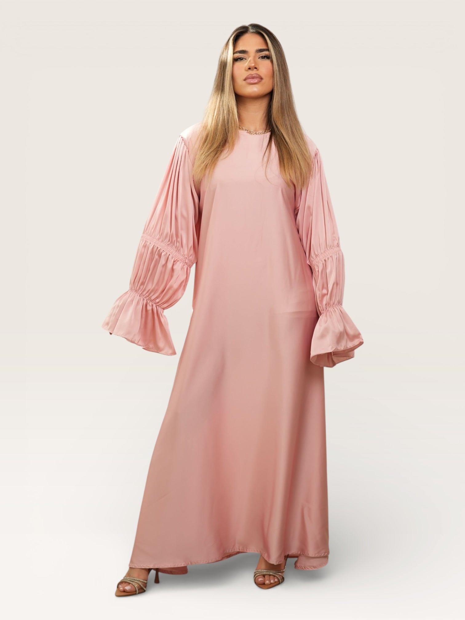 Abaya en satin Amal - fleur