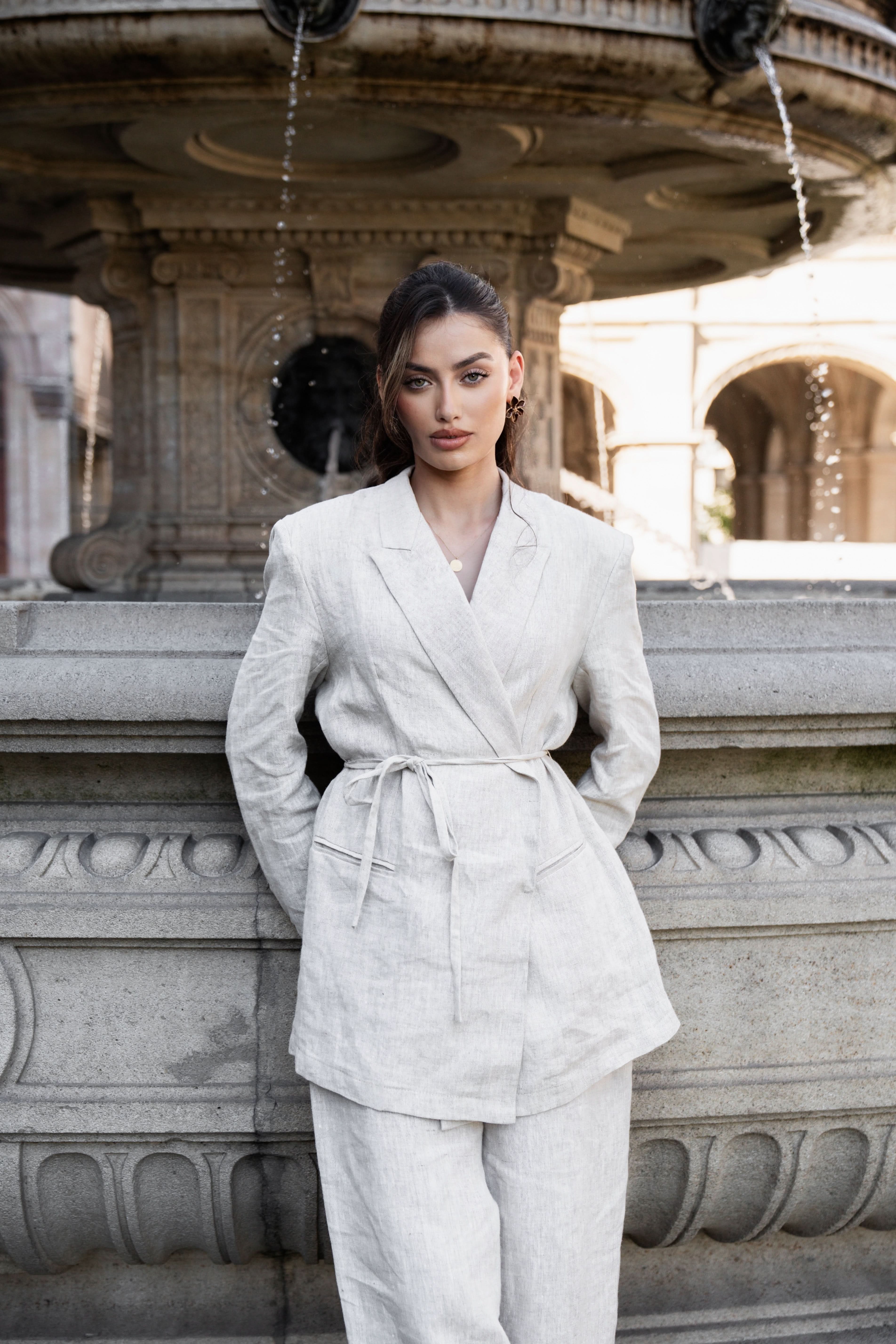 the premium linen blazer - Losyana.Shop