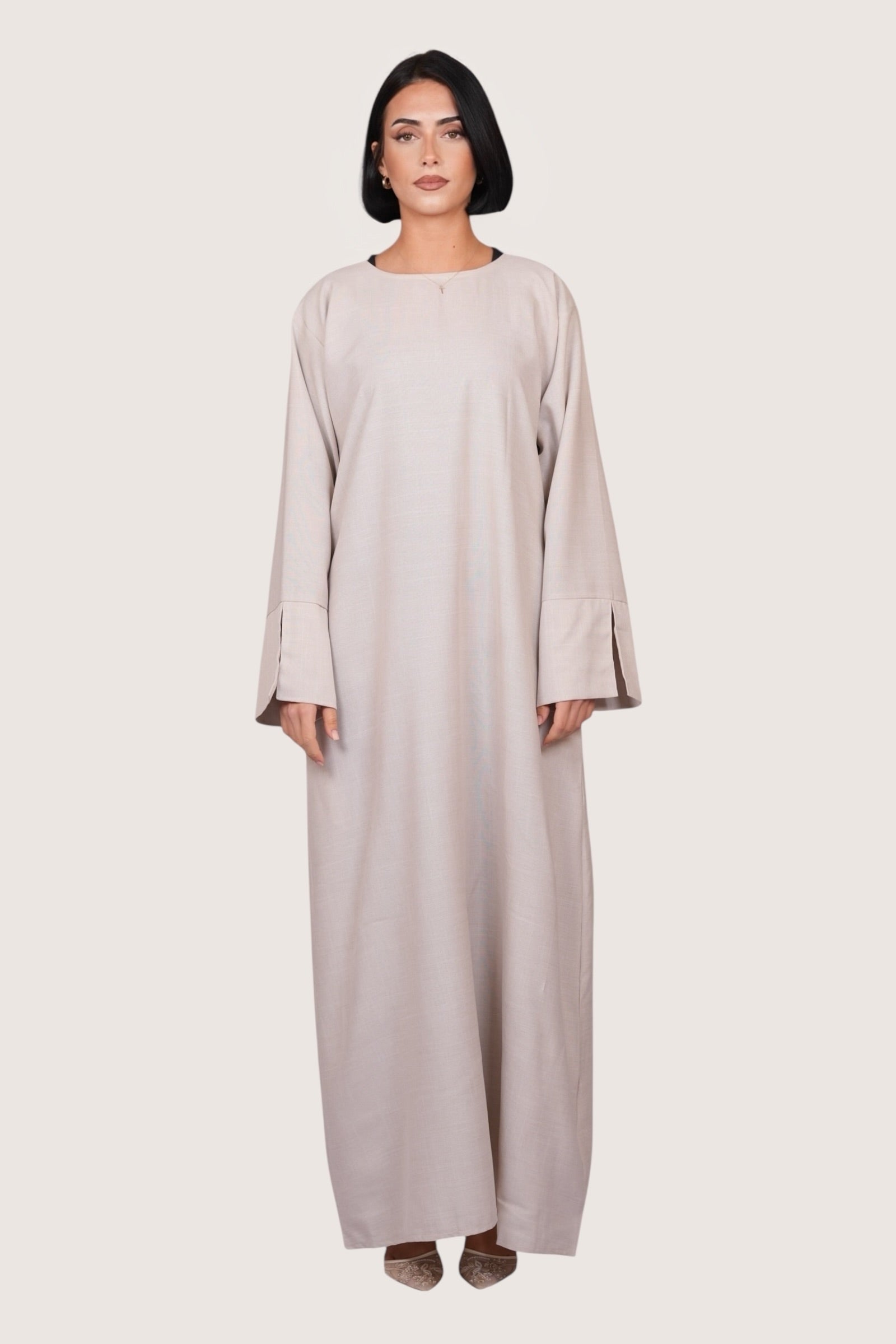 Linen Abaya - light beige