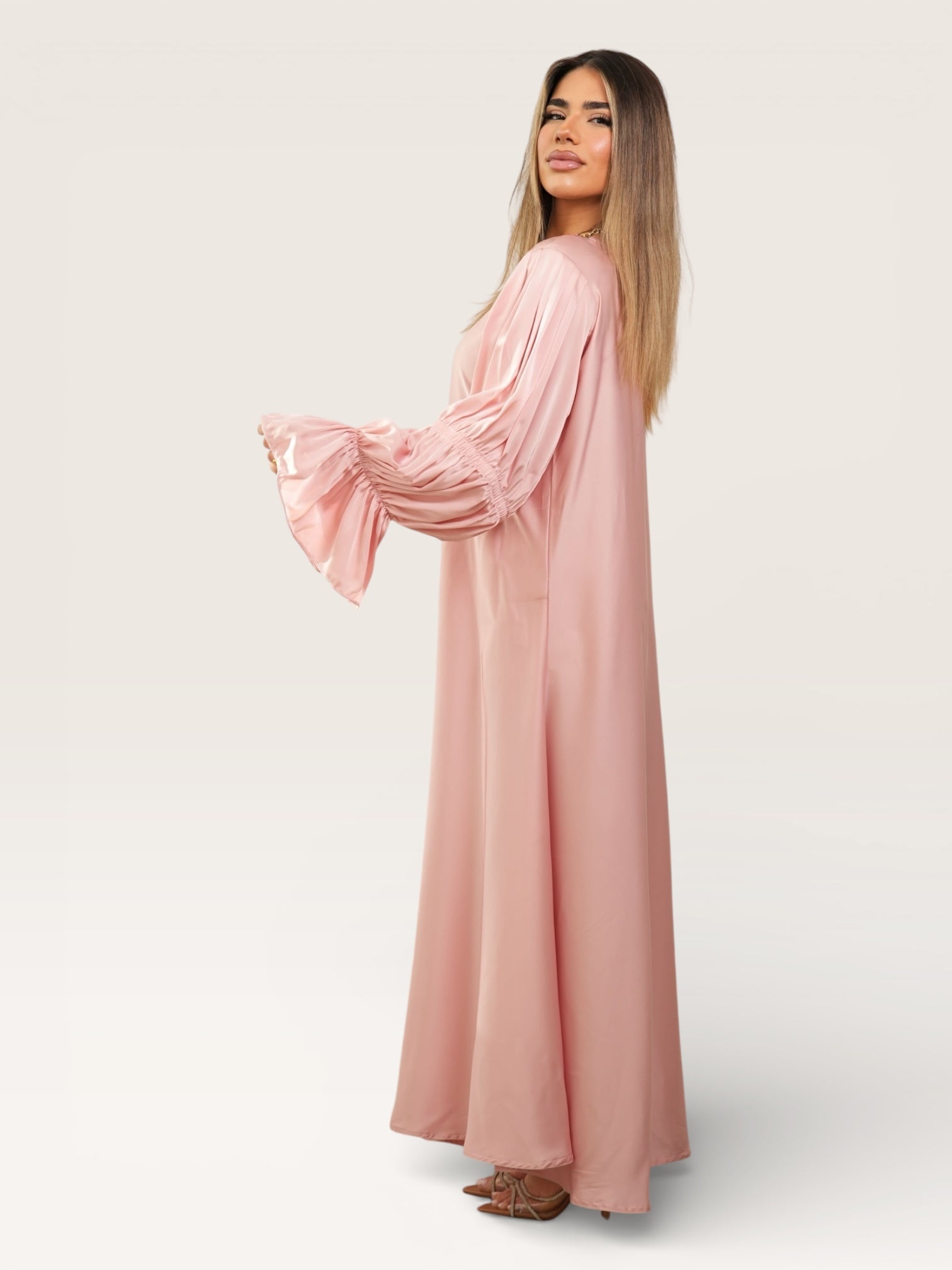 Amal satin Abaya - flower