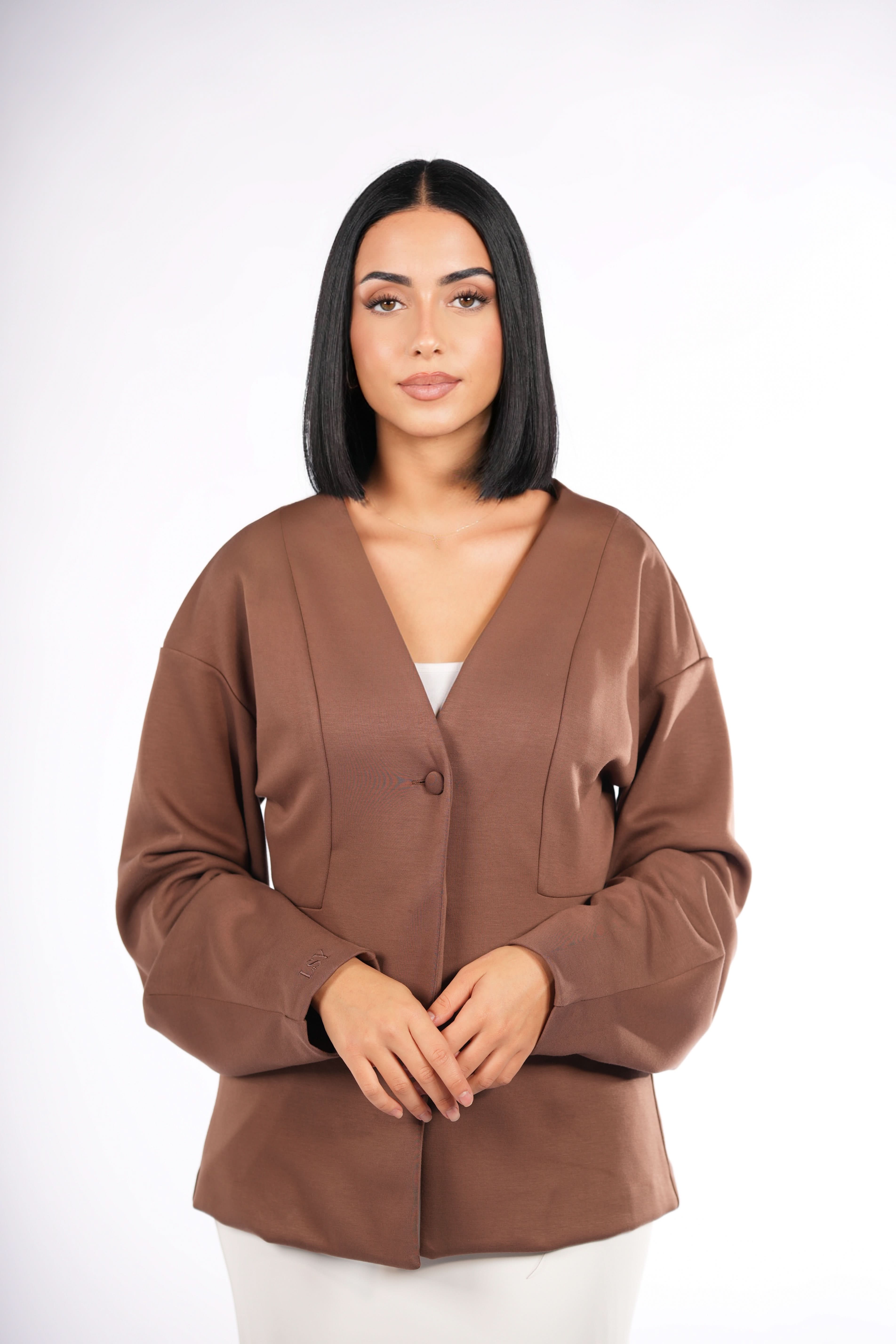 opera blazer - nude brown - Losyana.Shop