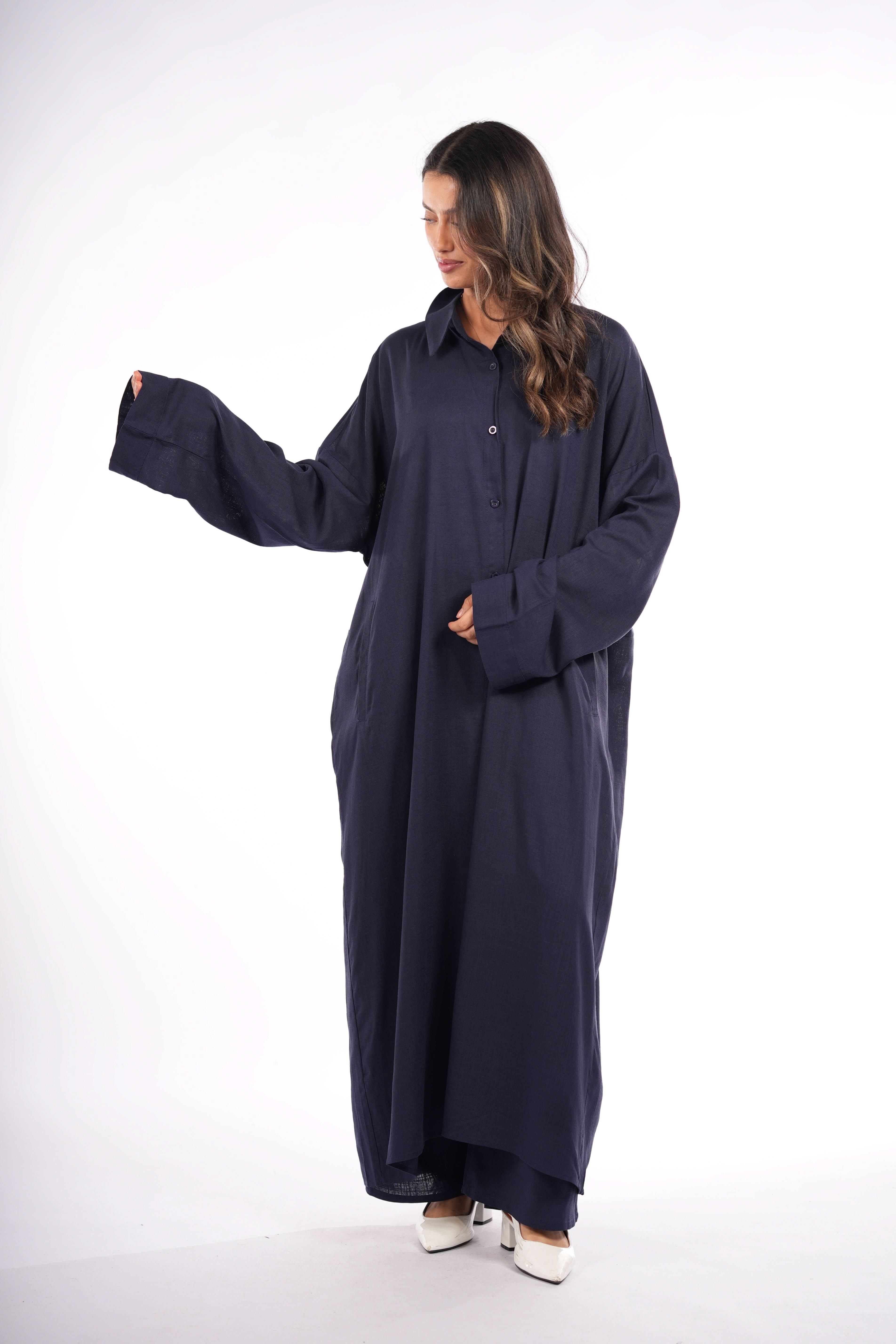 PALMA LINEN SET - NAVY - Losyana.Shop