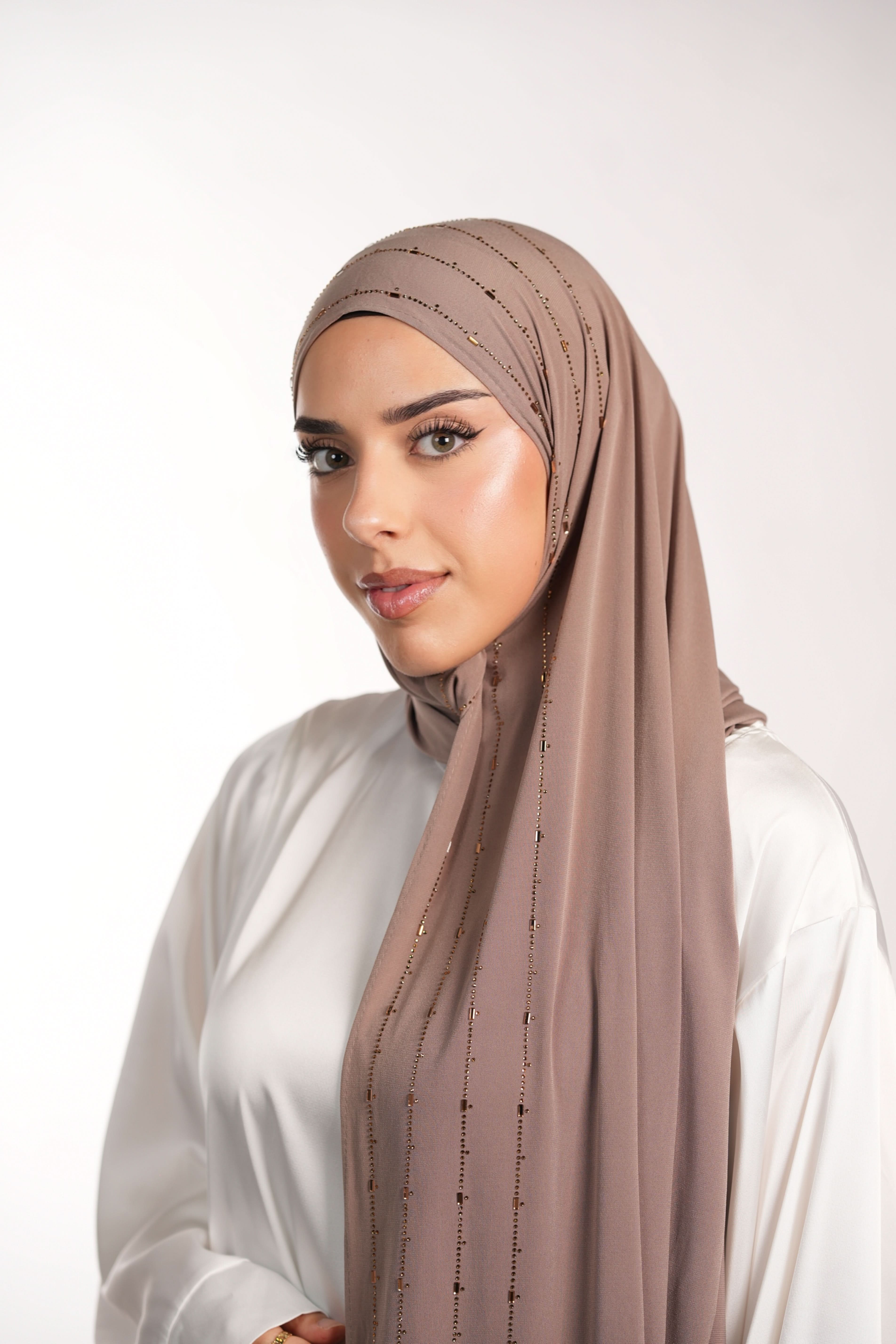 Premium Jersey Strass - dark taupe - Losyana.Shop