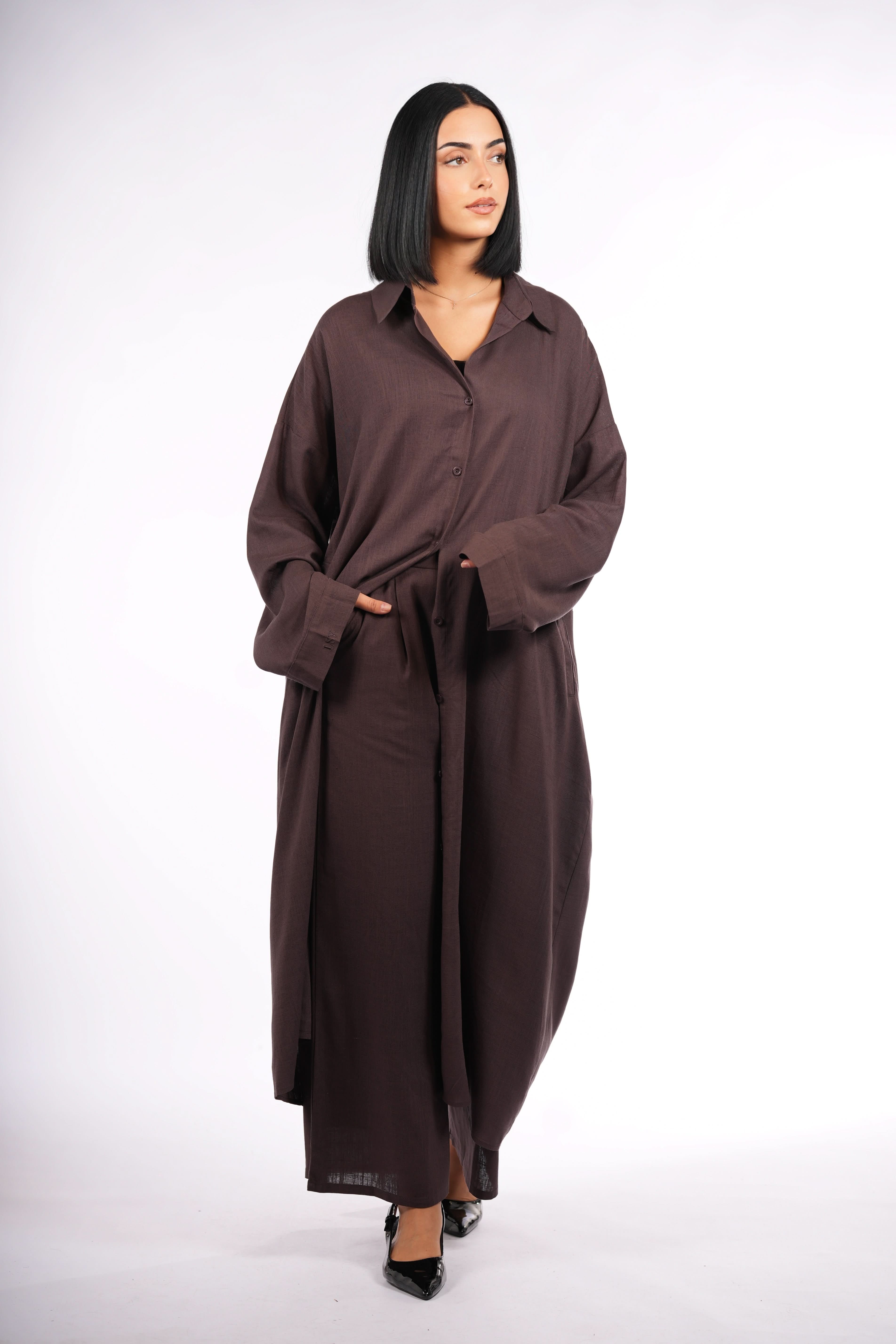 PALMA LINEN SET - ESPRESSO - Losyana.Shop