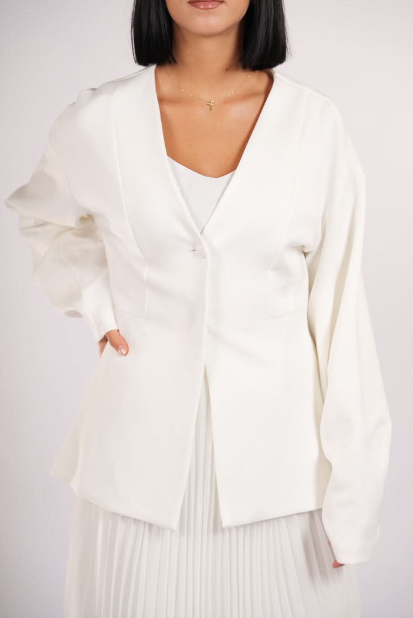 opera blazer - white - Losyana.Shop