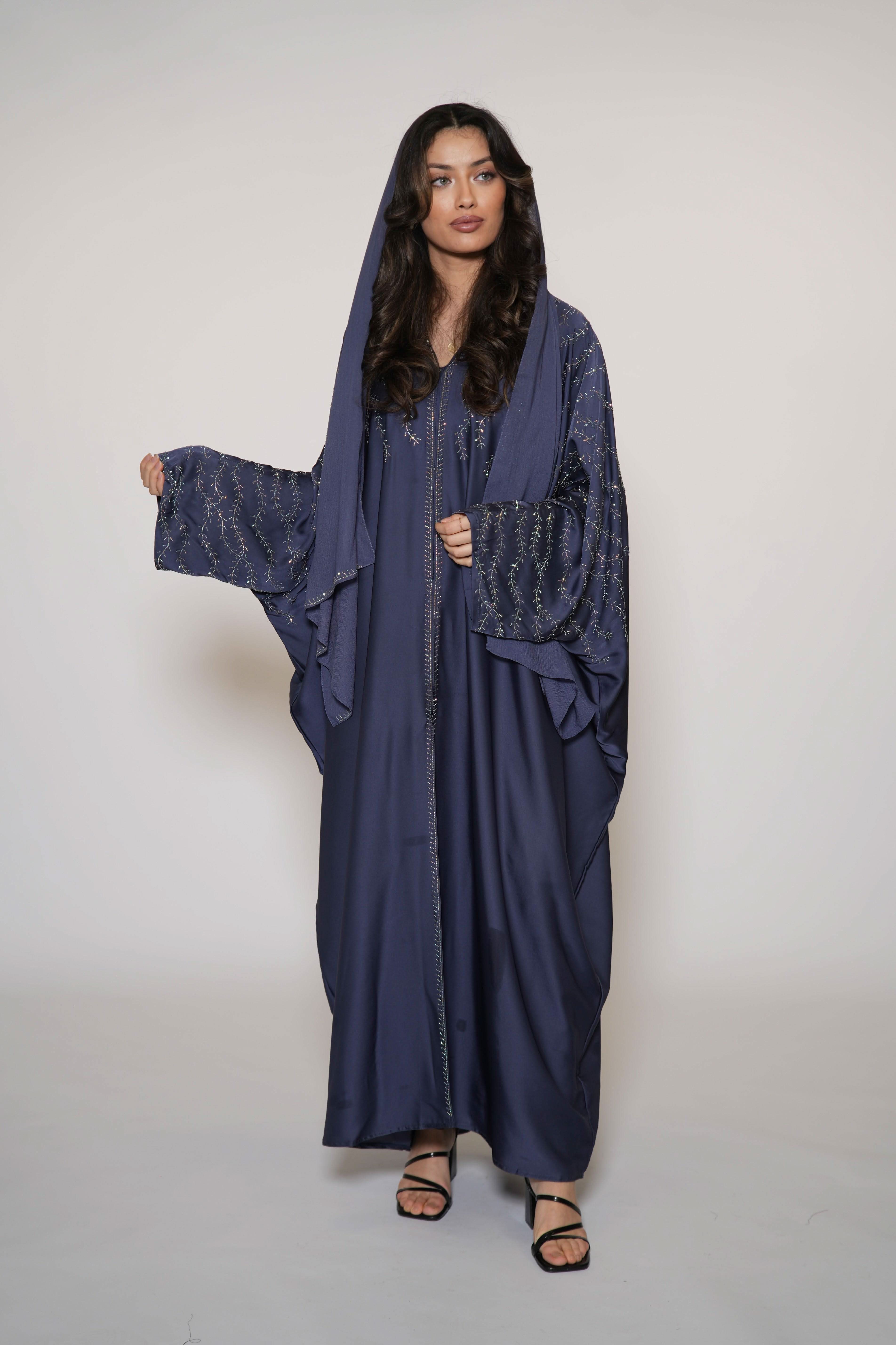 Glitter Abaya - royal blue - Losyana.Shop