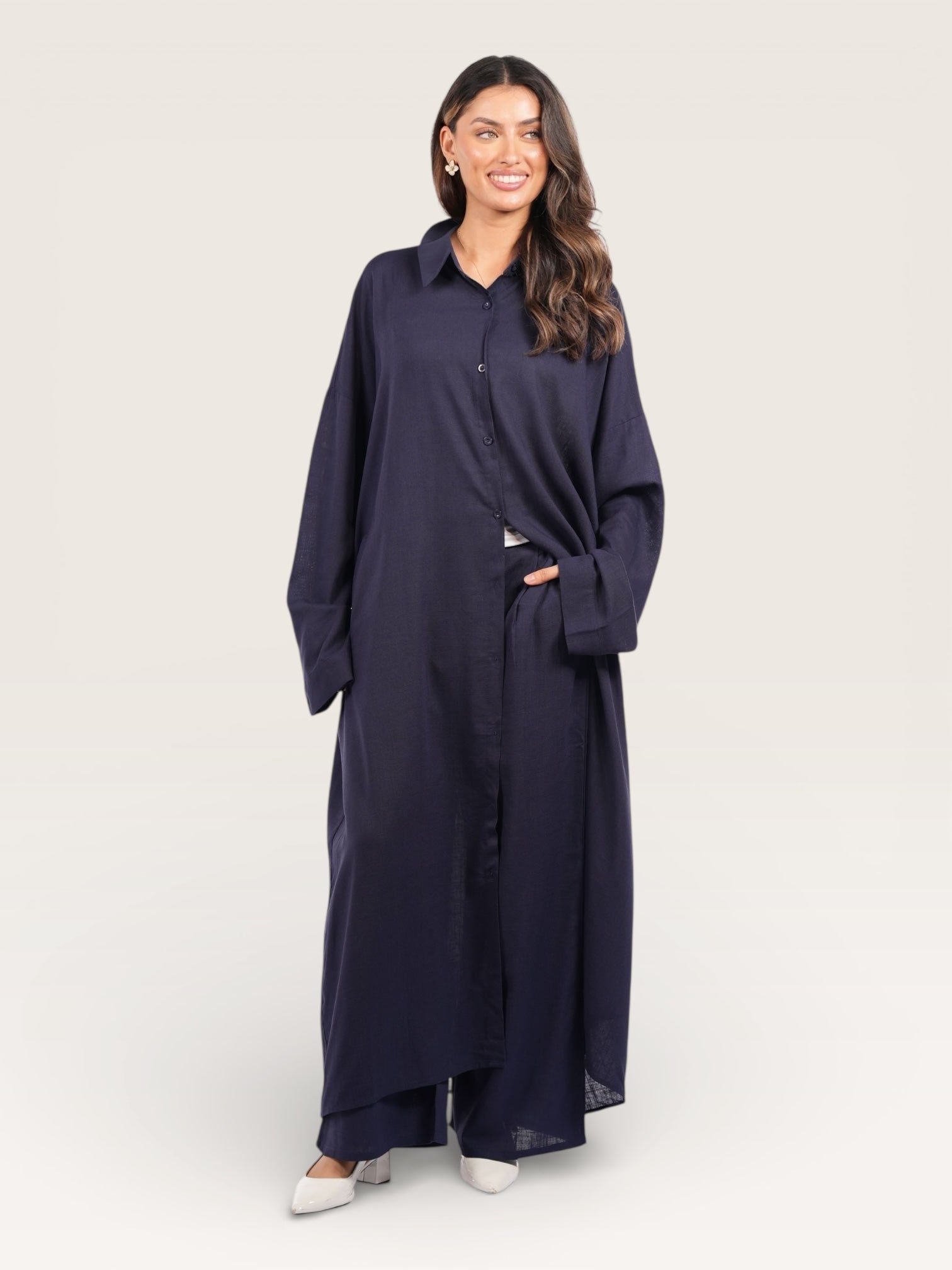 PALMA LINEN SET - NAVY