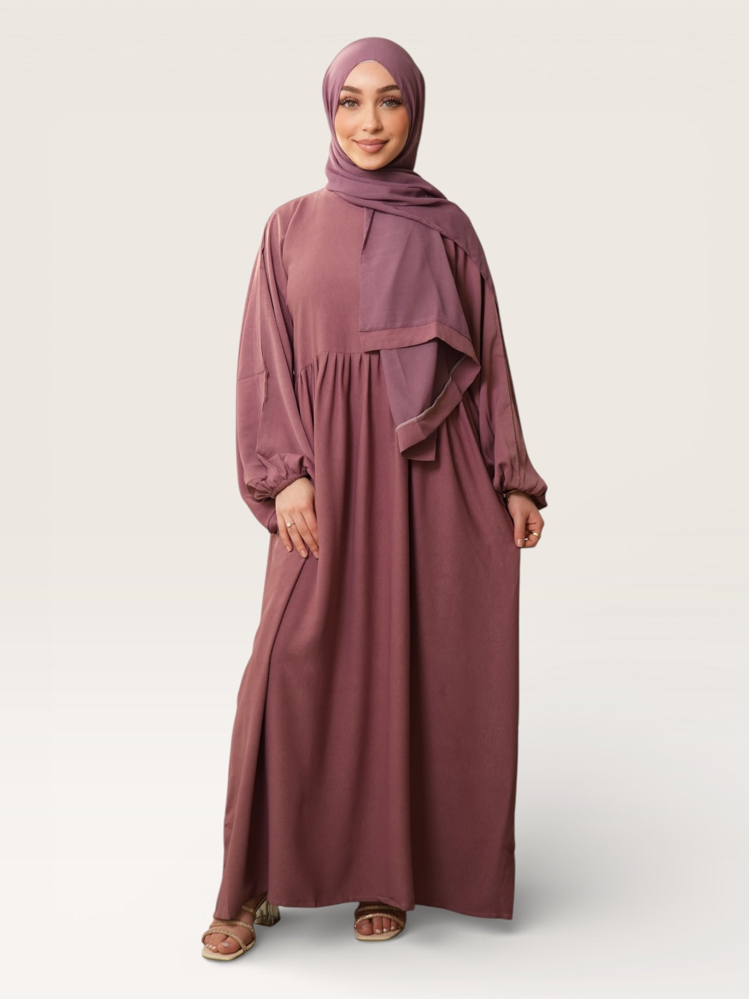 abaya ballon - rose foncé