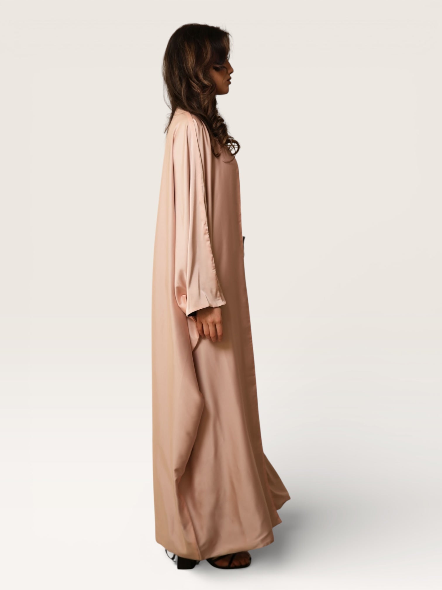 two way abaya - rose / black