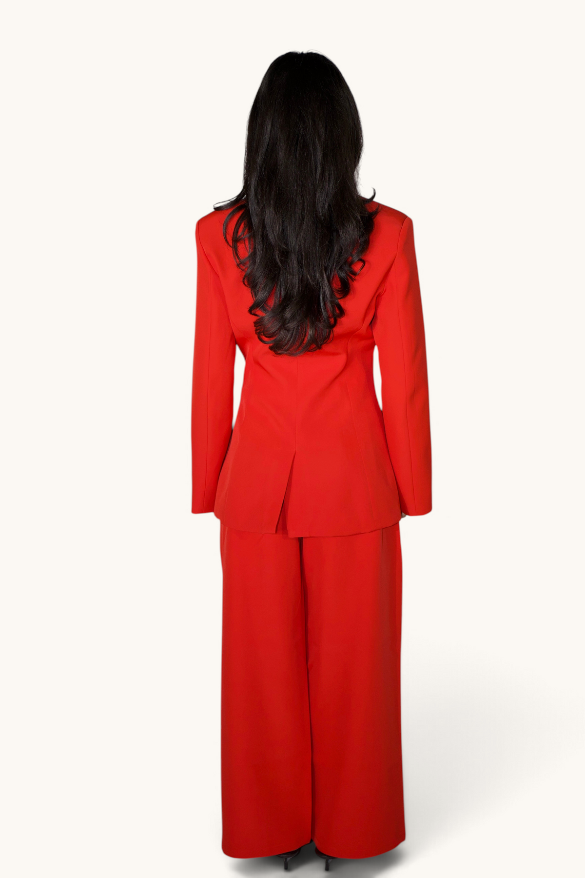 Roter LOSYANA Blazer mit verdecktem Verschluss, elegante Jacke in Vorderansicht