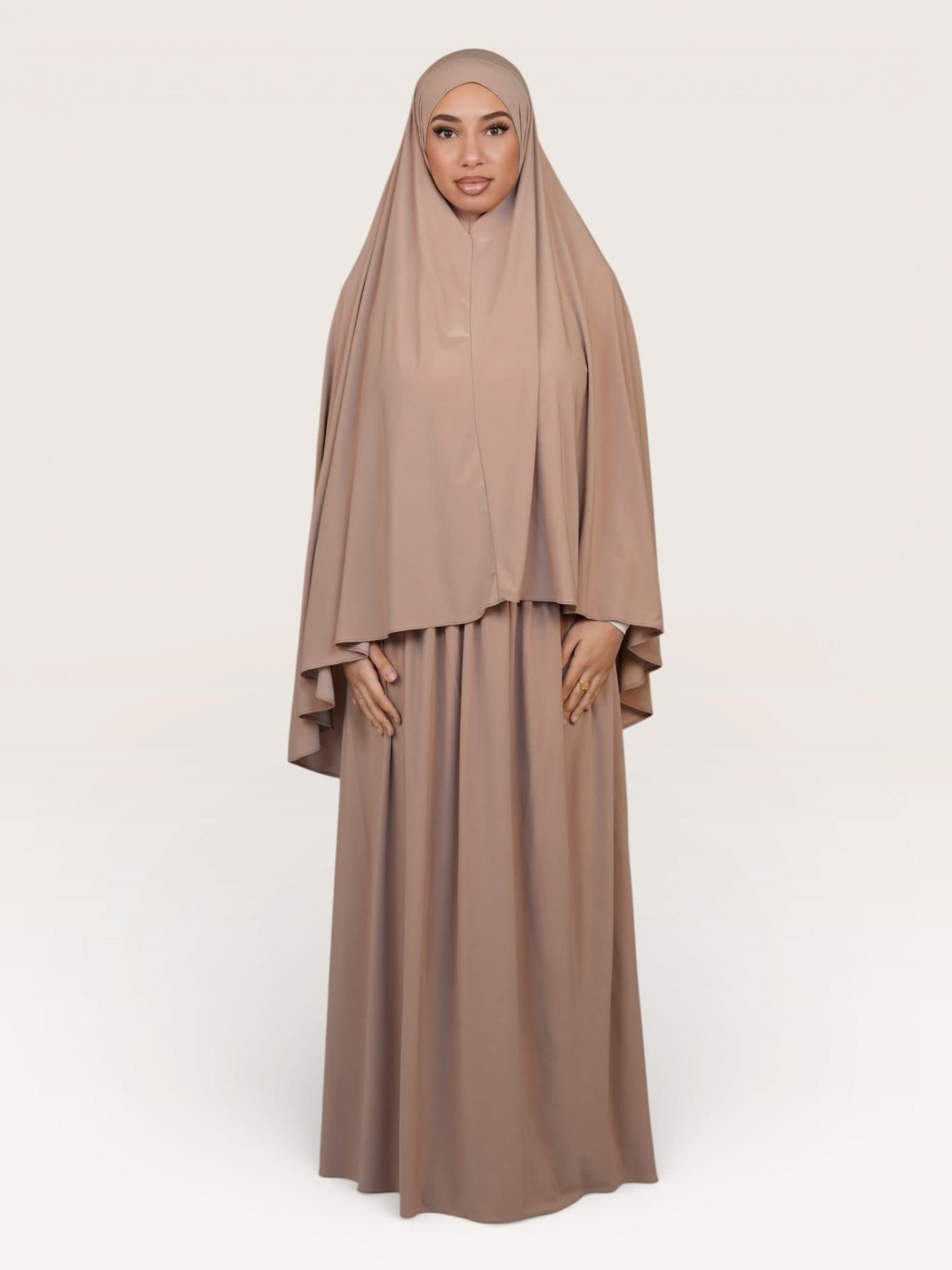 premium khimar set - beige - Losyana.Shop