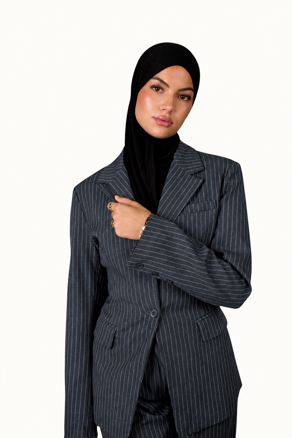 Pinstripe blazer - grey