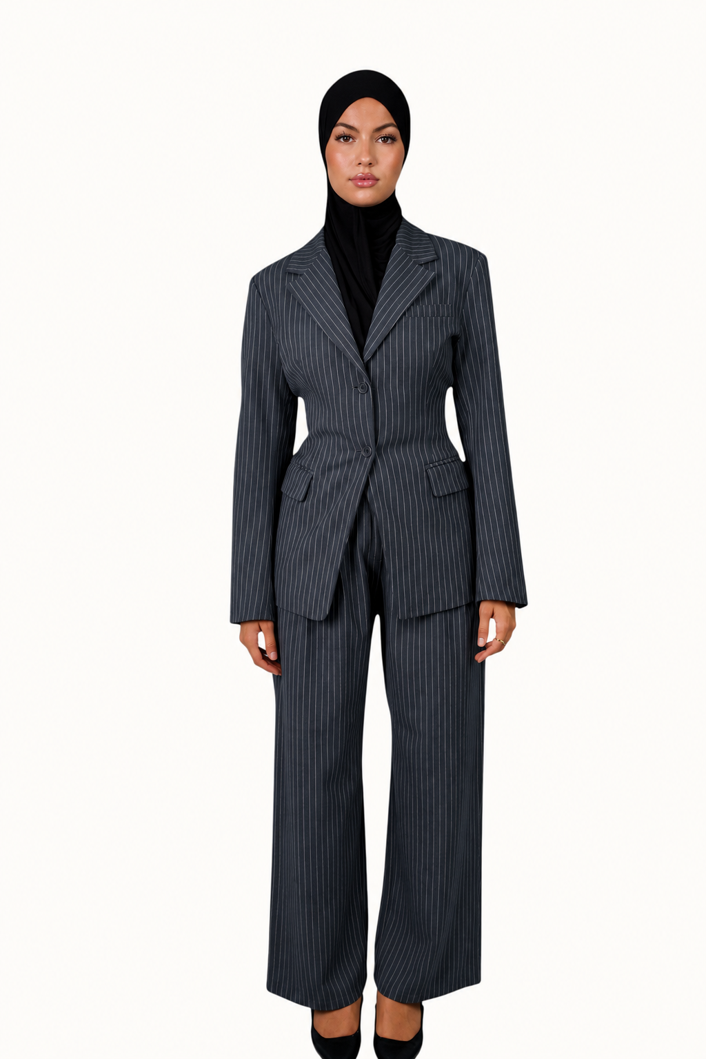 Pinstripe blazer - grey